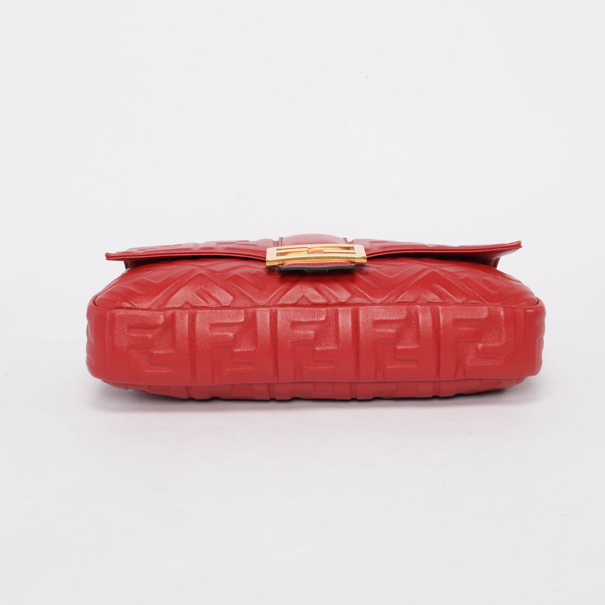 Fendi Strawberry Lambskin FF 1974 Embossed Large Baguette