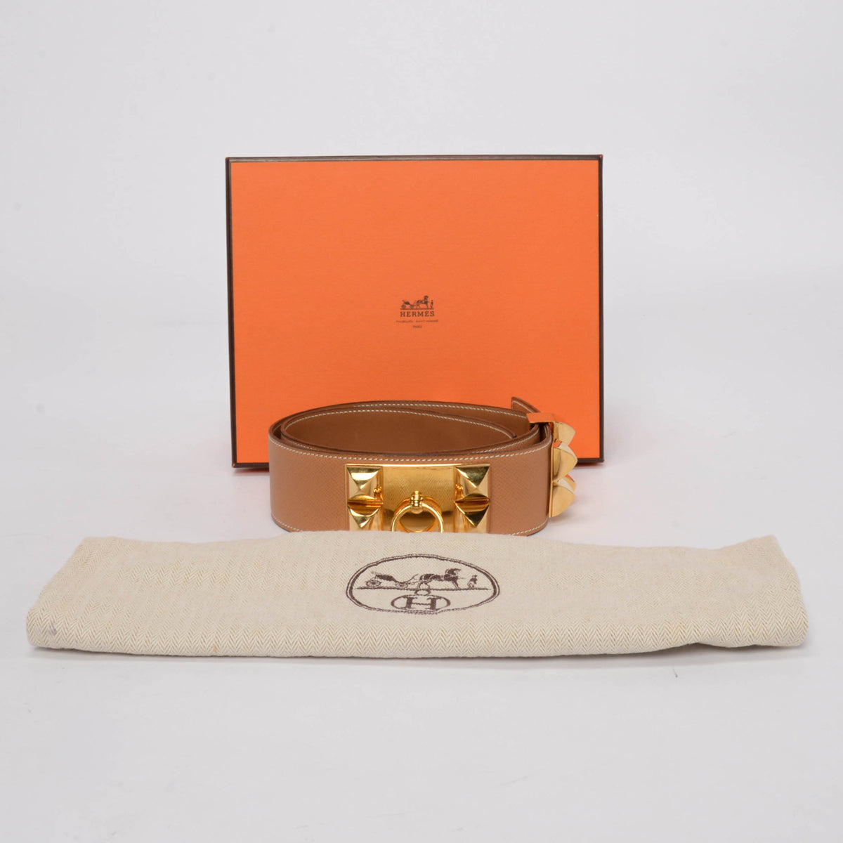 Hermes Gold Epsom Collier de Chien Belt GHW