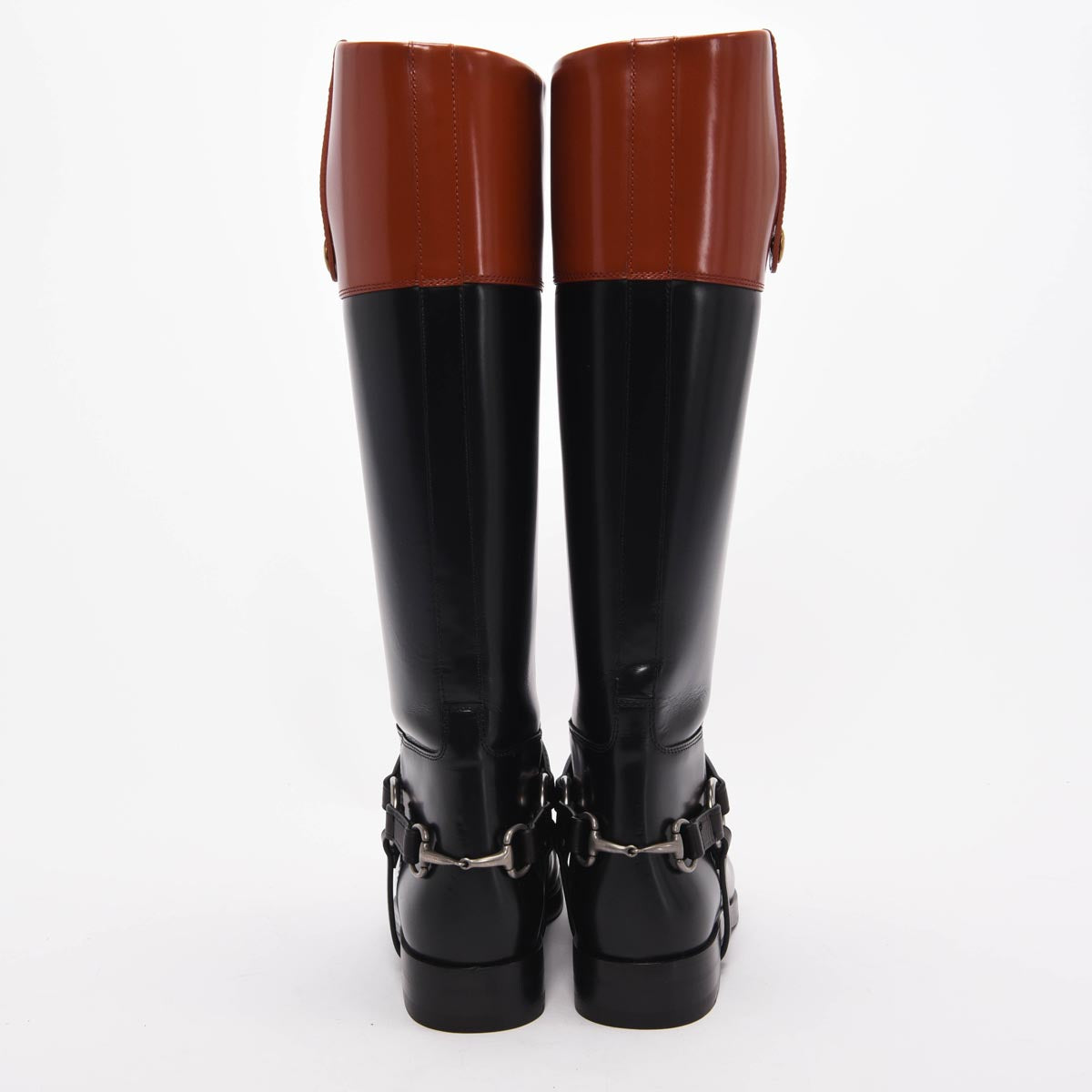Gucci Black & Amber Calfskin Zelda Harness Boots 36.5