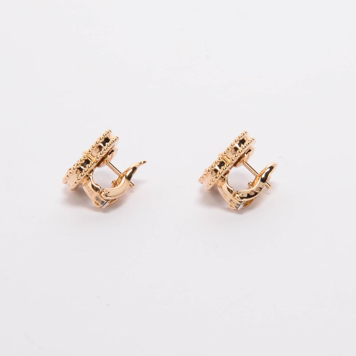 Van Cleef & Arpels Yellow Gold & Tiger's Eye Vintage Alhambra Earrings
