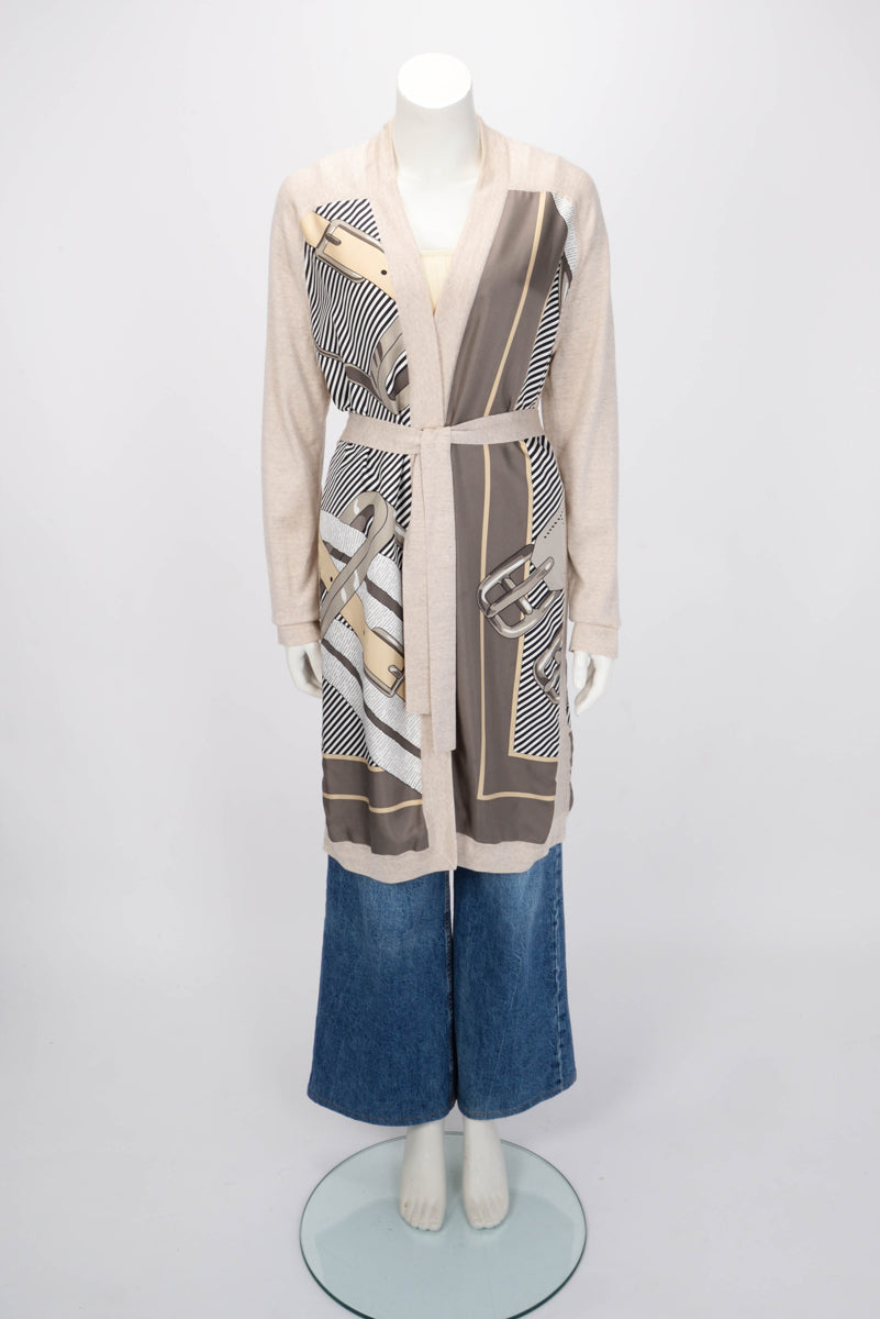 Hermes Ecru Knit Mors a Jouets Belted Cardigan FR 42
