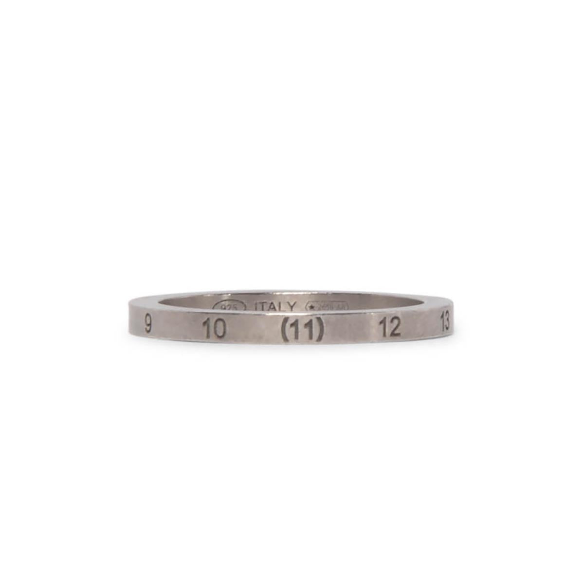 Maison Margiela Semi-Polished Silver Numerical 11 Thin Ring