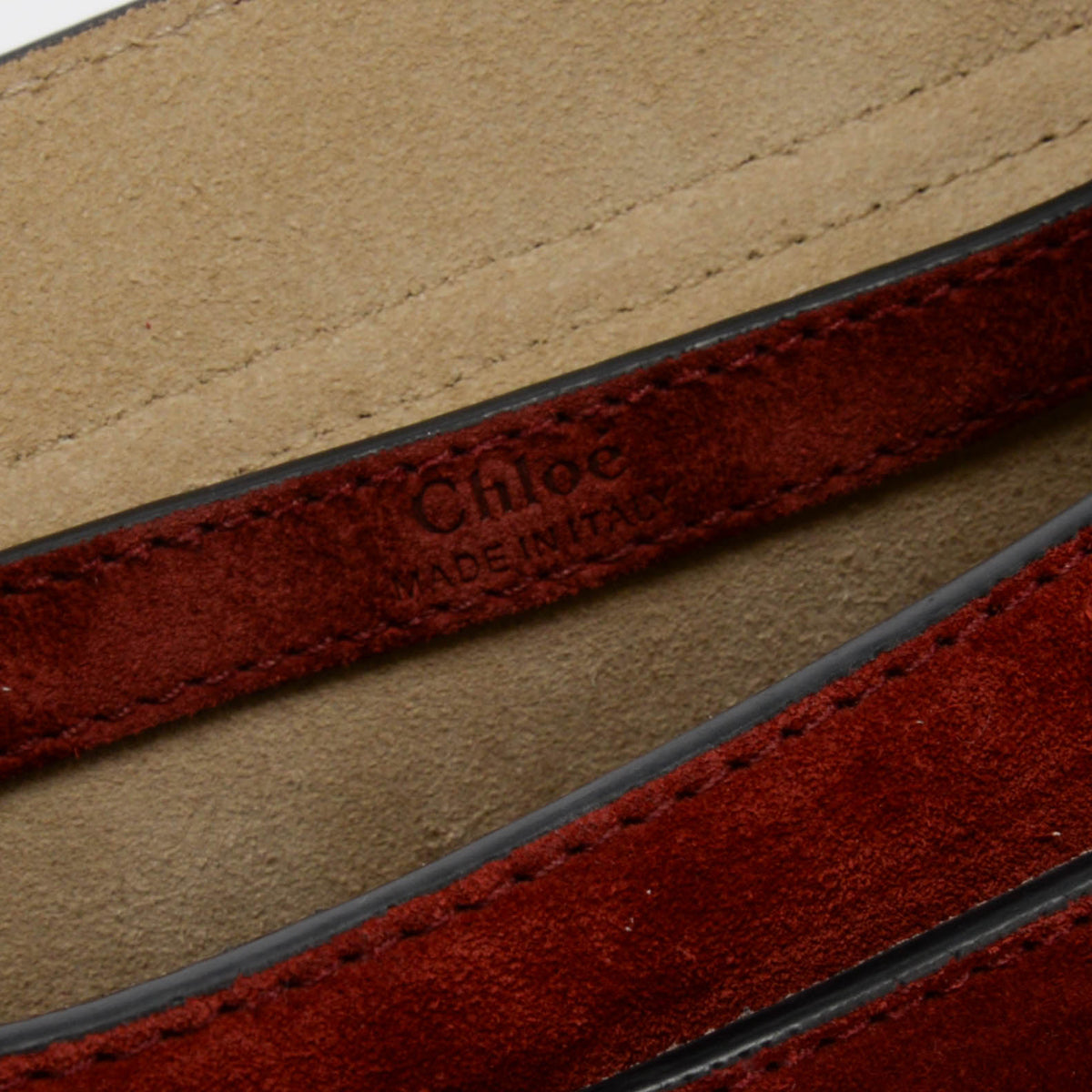 Chloe Sienna Red Suede Small Whipstitch Hudson Bag