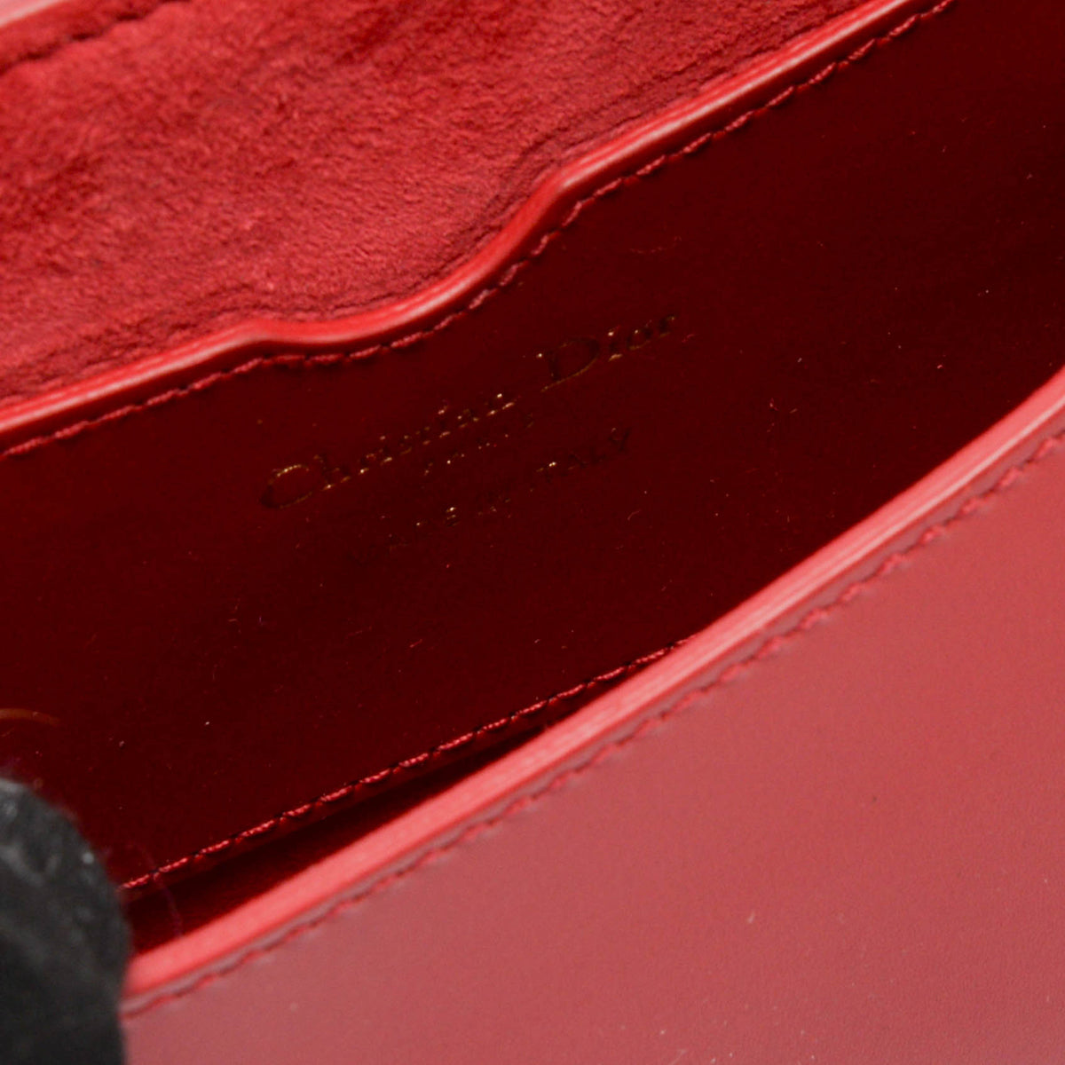 Dior Cherry Red Box Calfskin Small Dior Bobby Bag