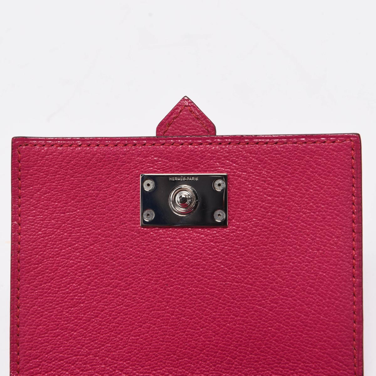 Hermes Rose Shocking Chevre Mysore Bearn Tri-Fold Wallet