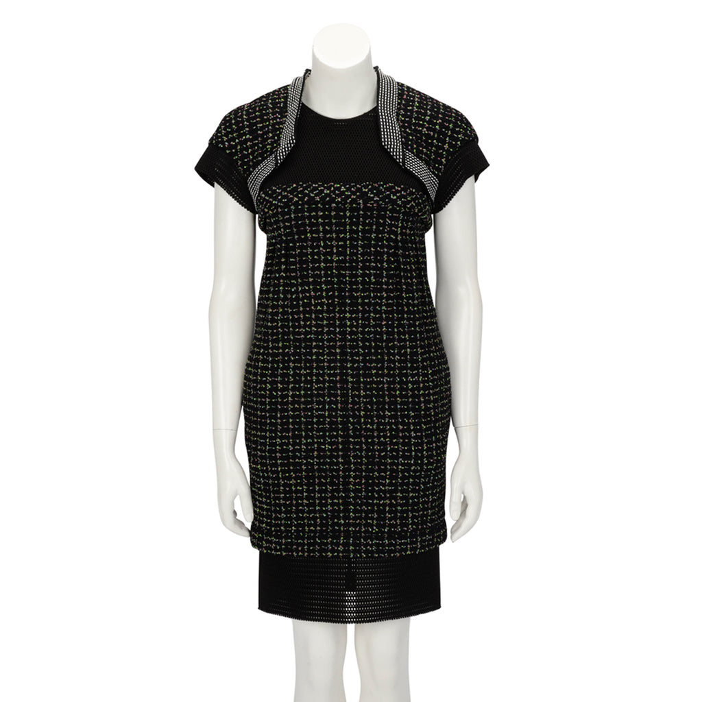 blue dress for baby girl Chanel METIERS d'art Paris - Rome 16A Tweed Lace Dress FR36 Rare!