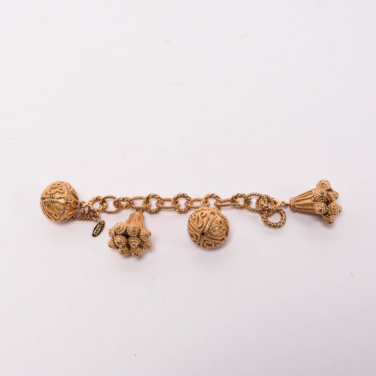 Loewe Vintage Gold Tone Charm Bracelet