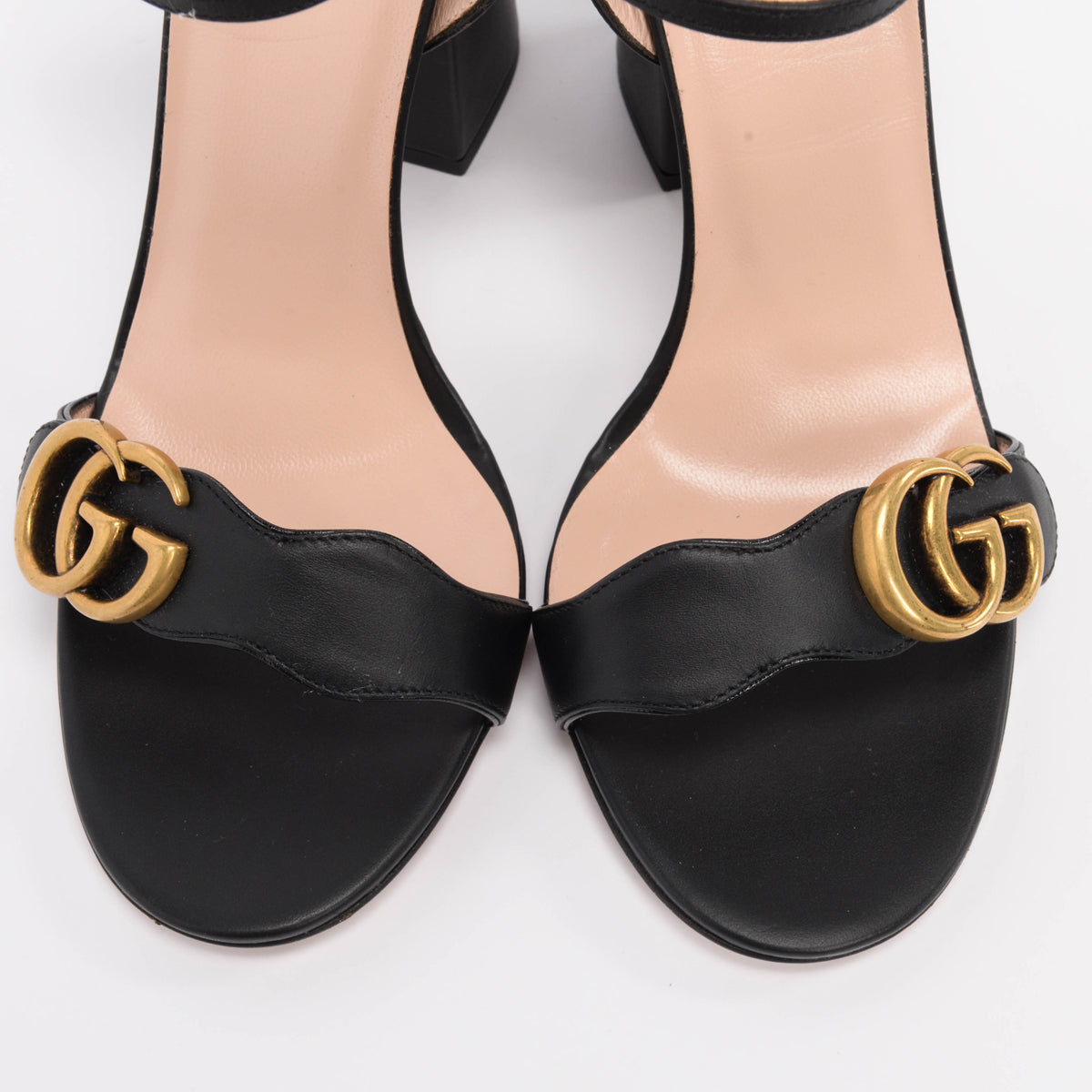 Gucci Black Leather Lifford Sandals 38.5