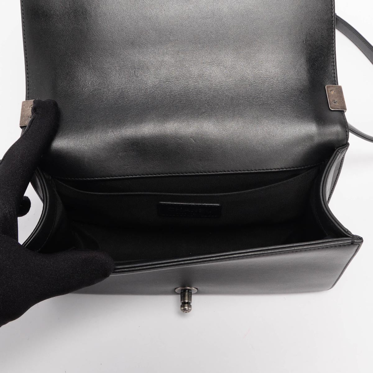 Chanel Black Quilted Lambskin New Medium Boy Bag