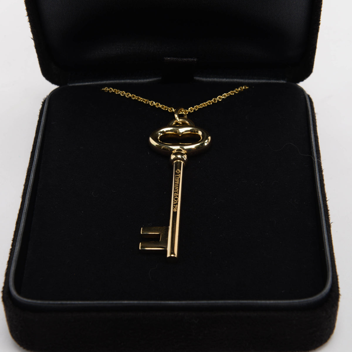 Tiffany & Co 18k Yellow Gold Oval Key Pendant