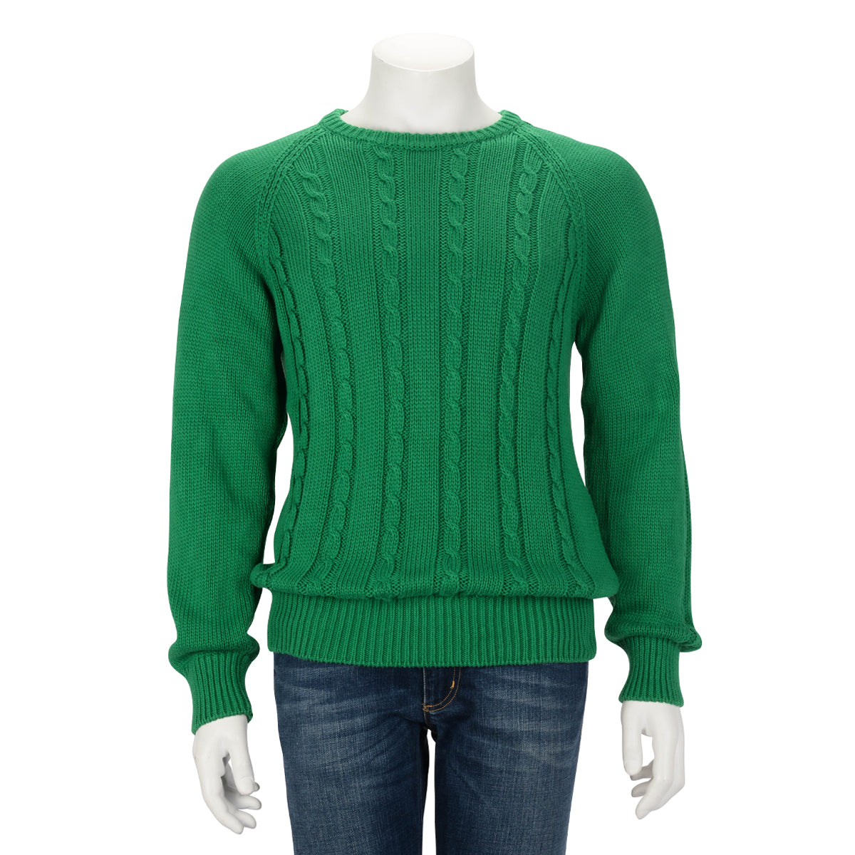 Gucci Green Cable Knit GG Sweater L