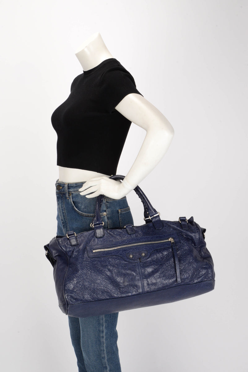 Balenciaga Indigo Arena Lambskin City Duffle Bag