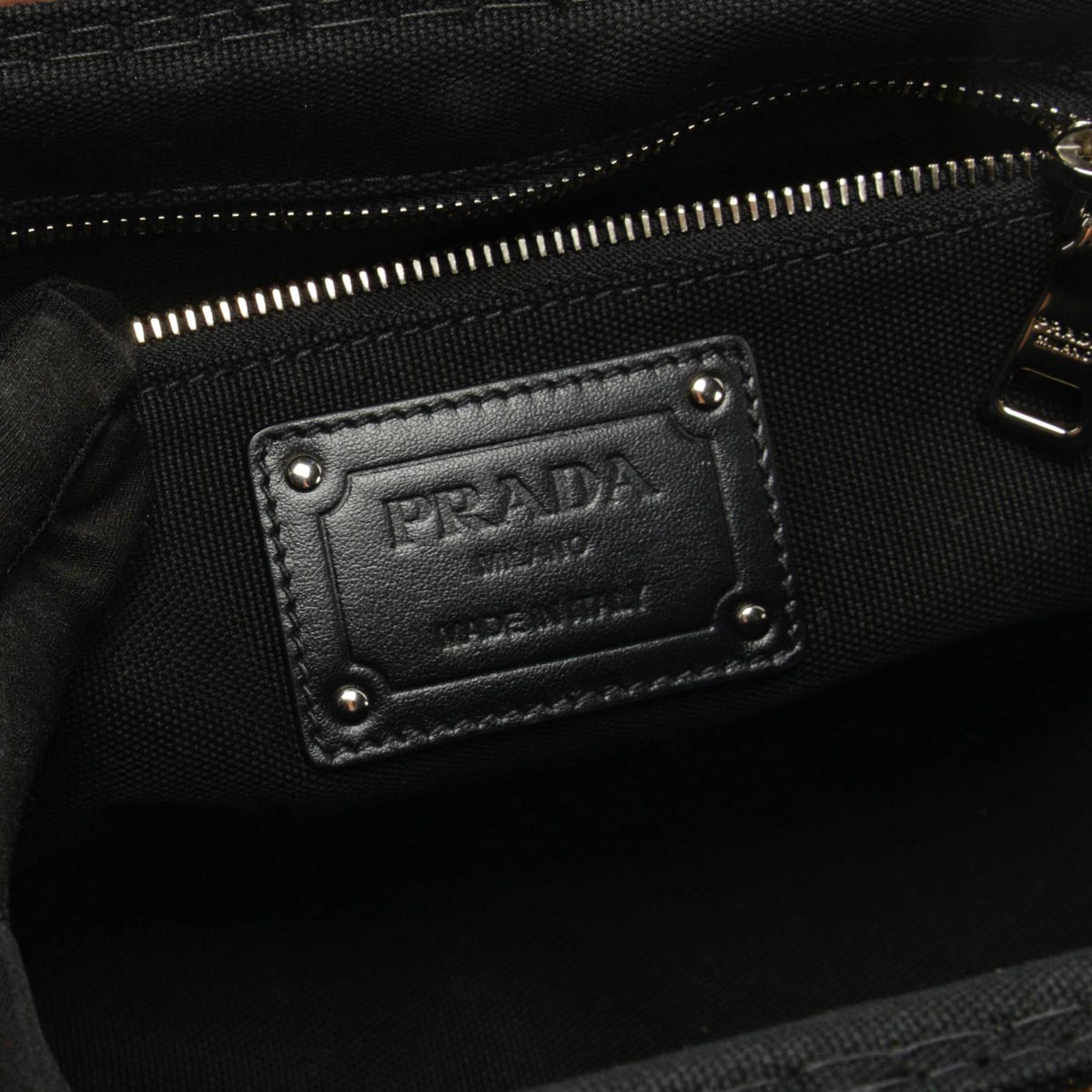 Prada Black Canvas Wood Handle Canapa Tote