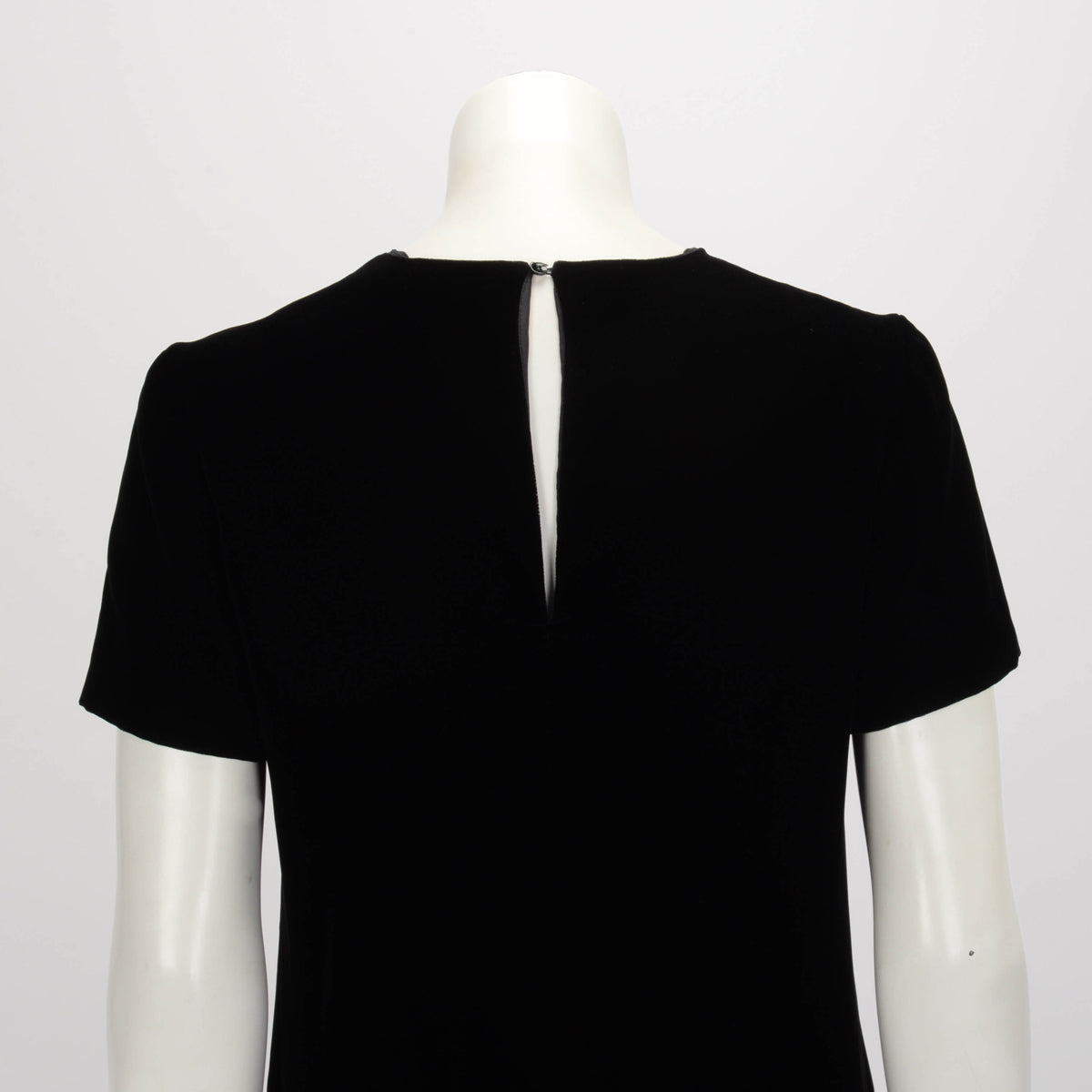 Saint Laurent Black Velvet Short Sleeve Mini Dress FR 38