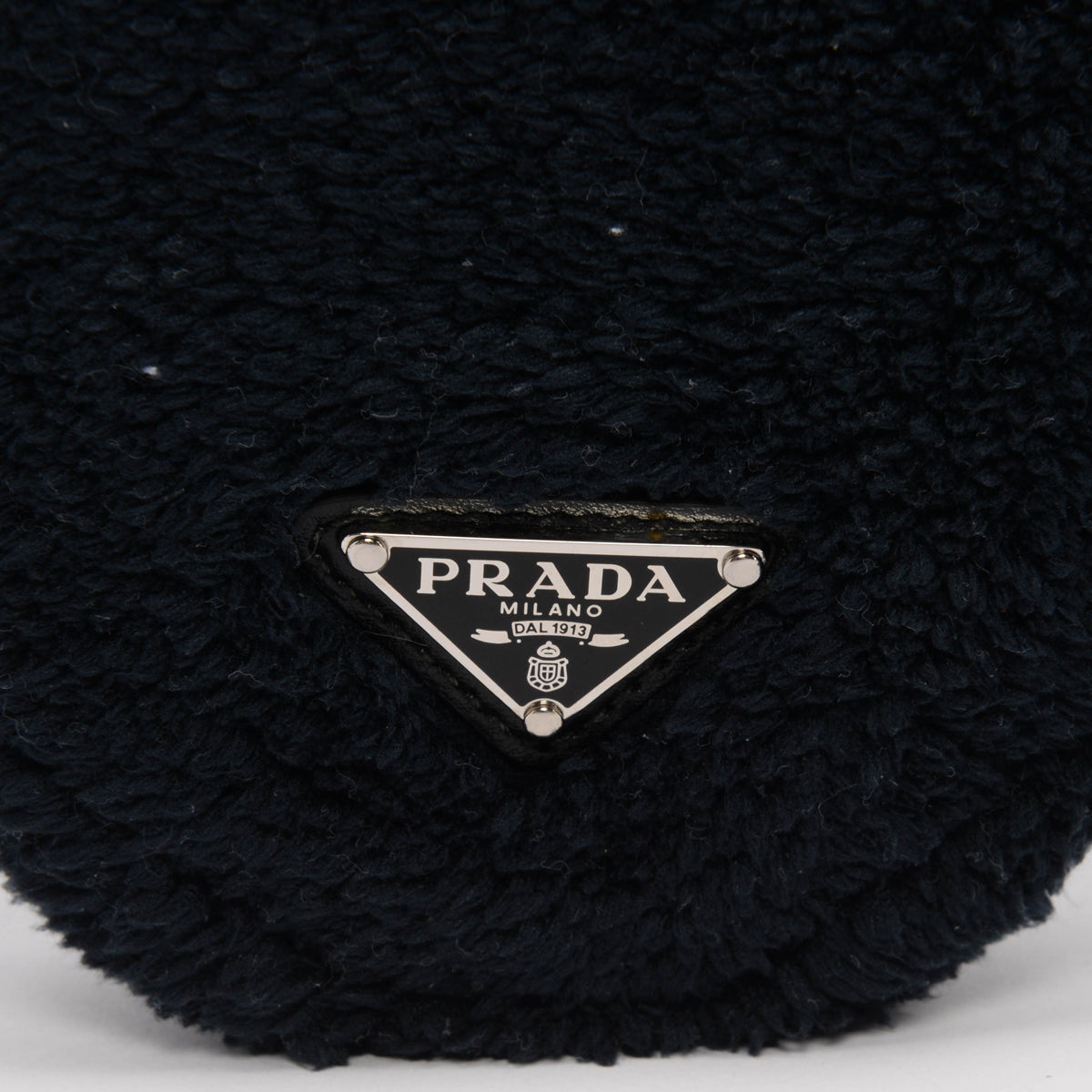 Prada Black Terry Cloth Triangle Pouch Bag