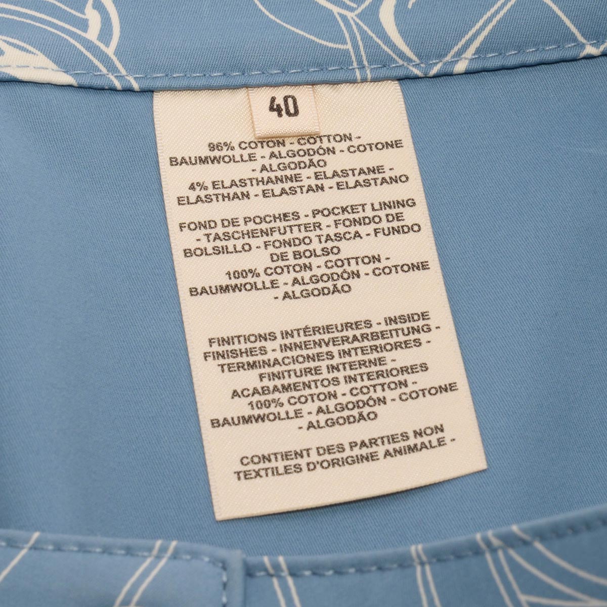 Hermes Bleu Arctique Cotton Eperon d'Or Finesse Mini Skirt FR 40