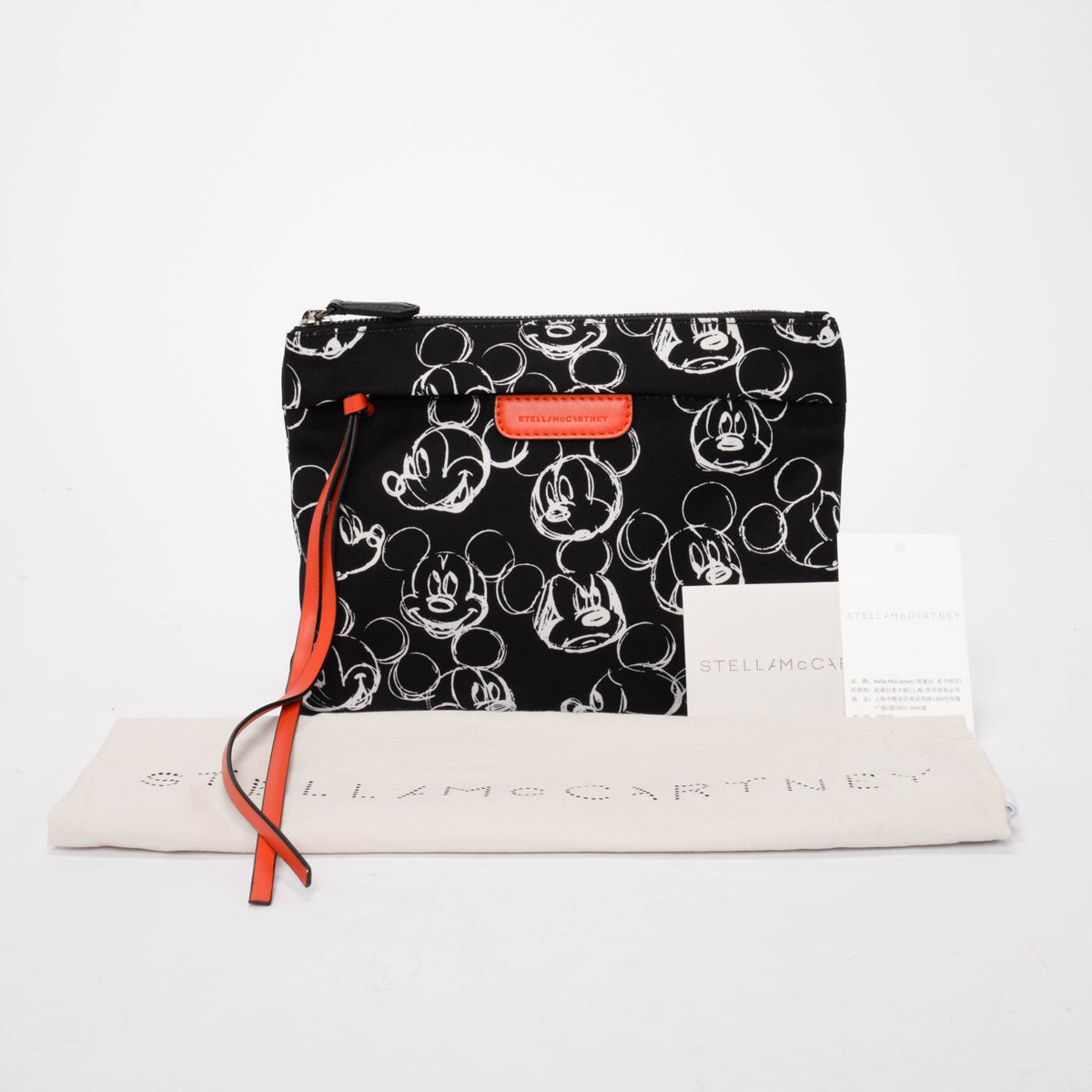 Stella McCartney Black & White Canvas Mickey Mouse Pouch