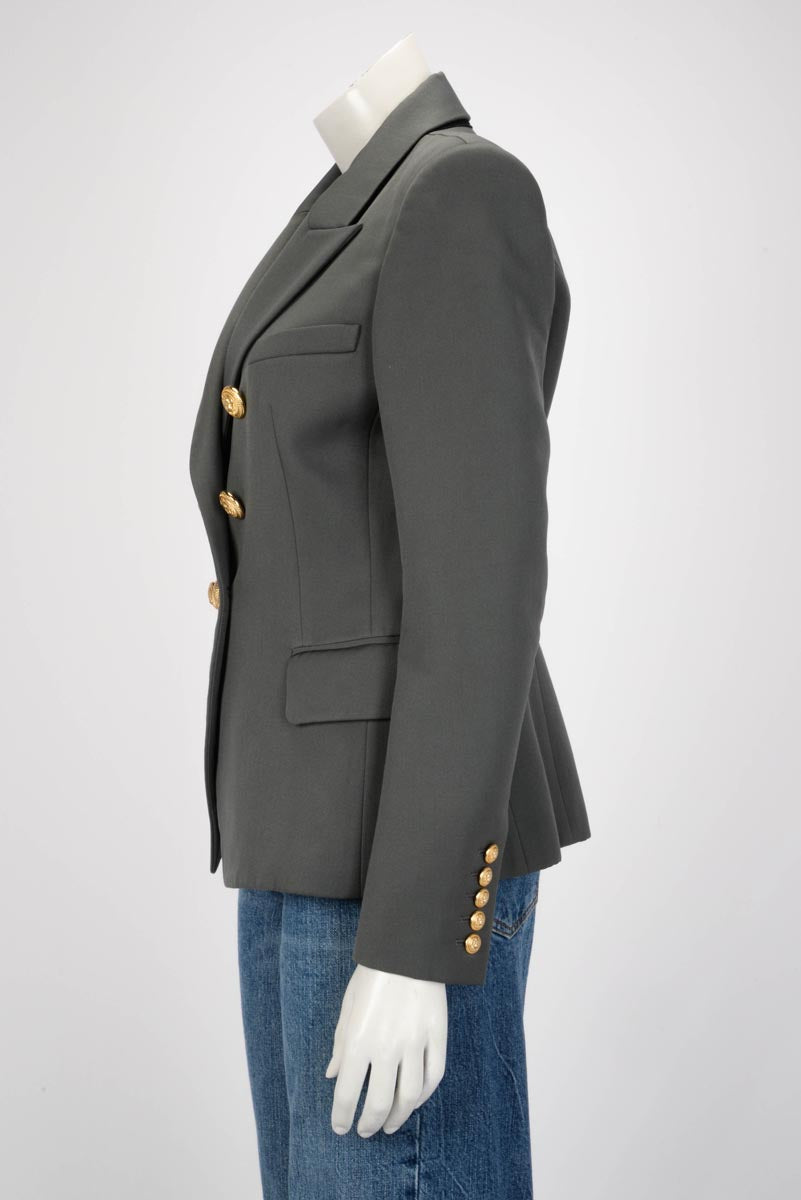 Balmain Grey Wool Classic DB Jacket FR 42