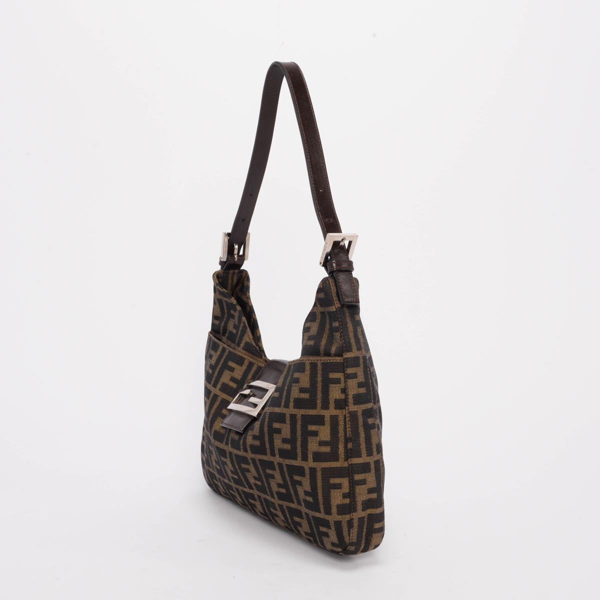 Fendi Tobacco Zucca Canvas Hobo Bag