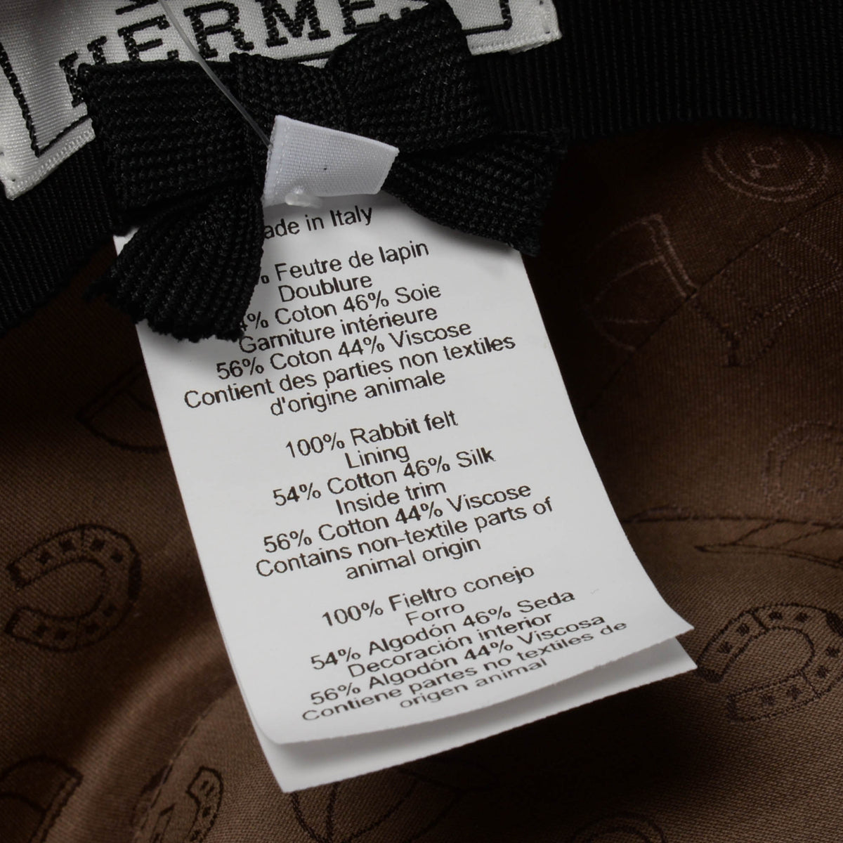 Hermes Black Rabbit Felt Faubourg Jump Hat