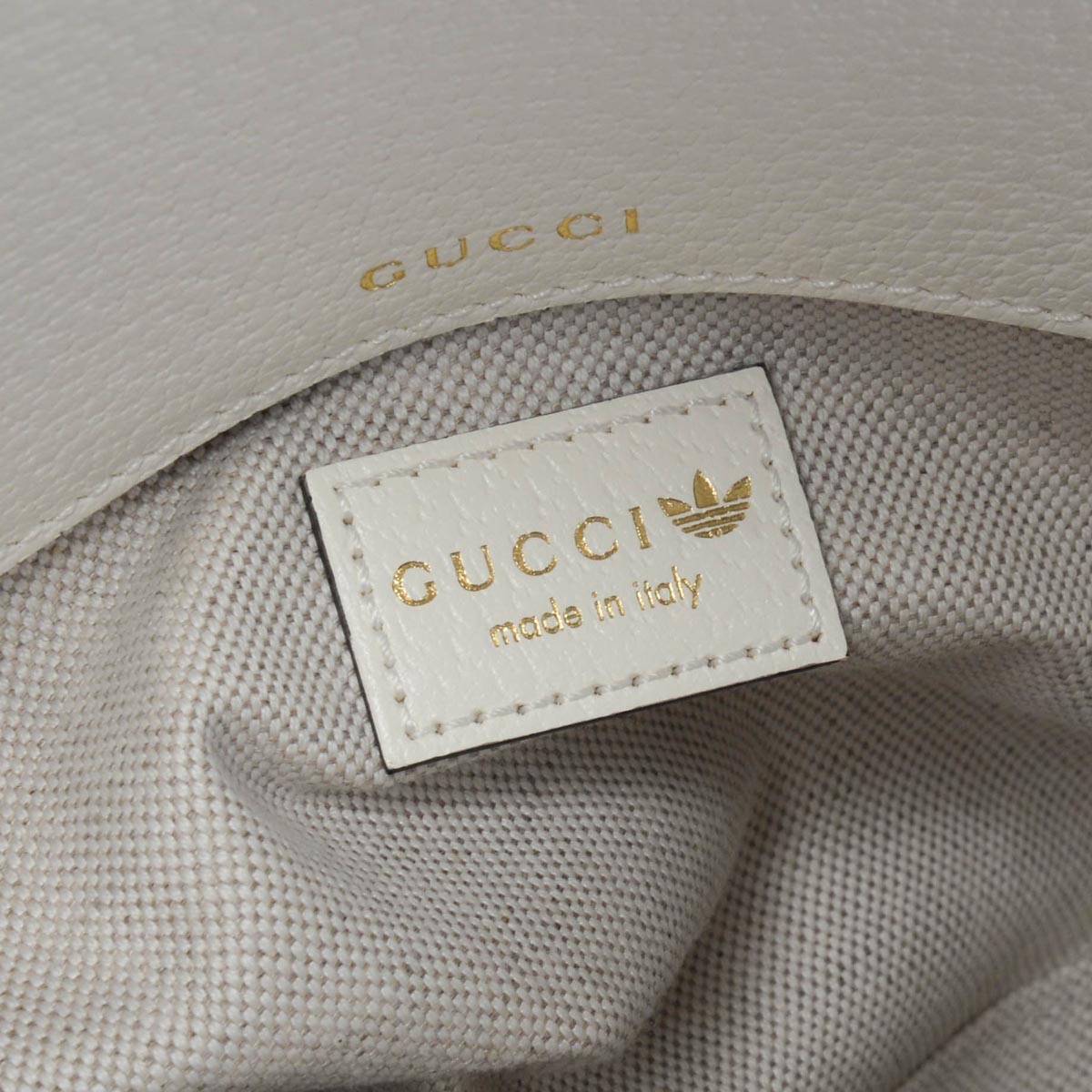 Gucci x Adidas White Textured Dollar Calfskin Horsebit 1955 Mini Bag