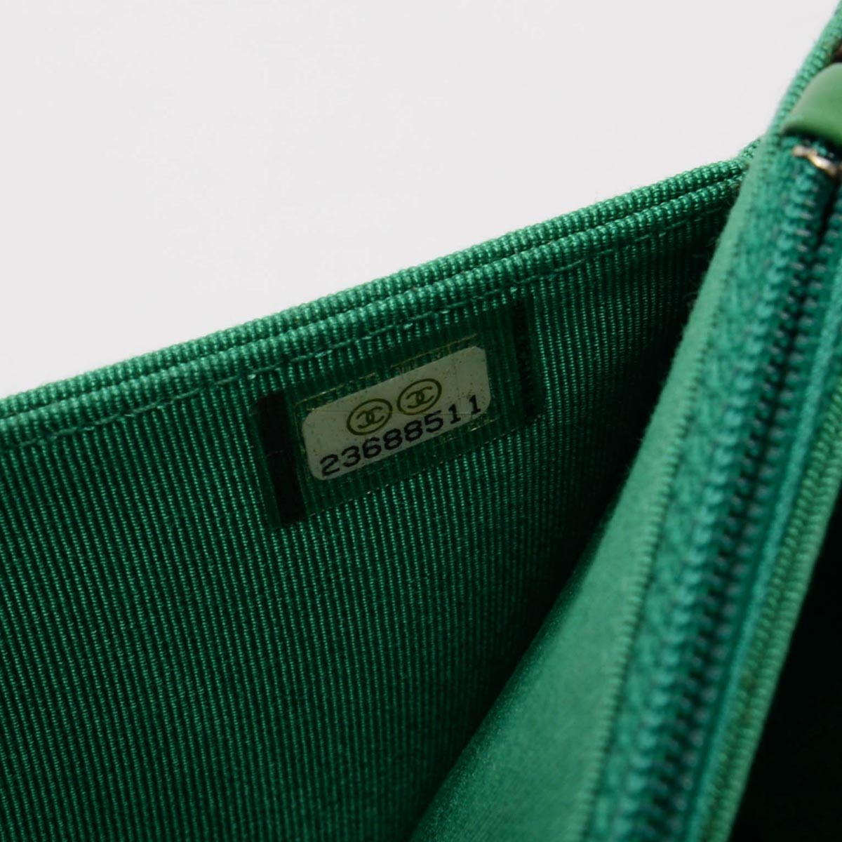 Chanel Black & Green Tweed Frayed Robot Wallet on Chain