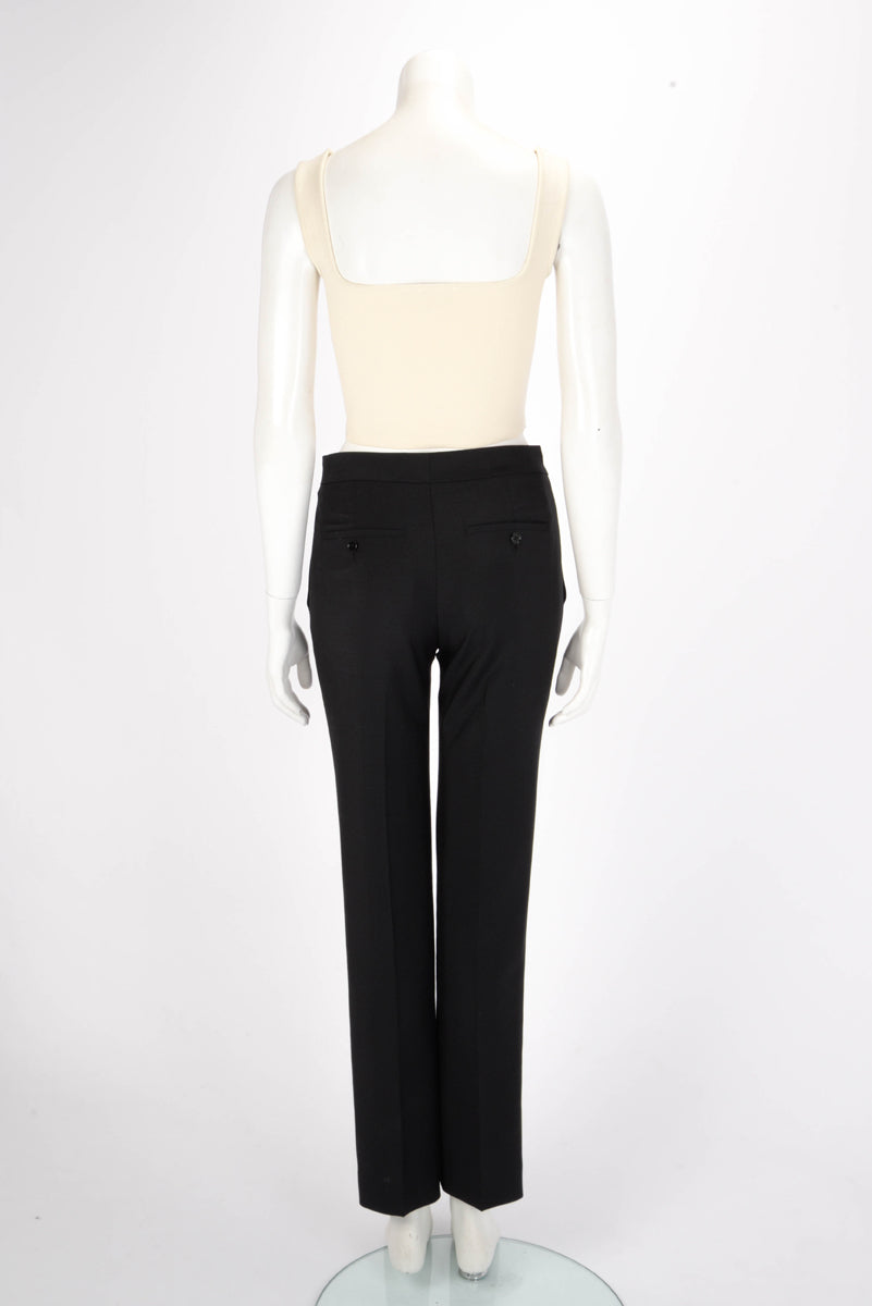 Burberry Black Wool Pleat Front Pants UK 4