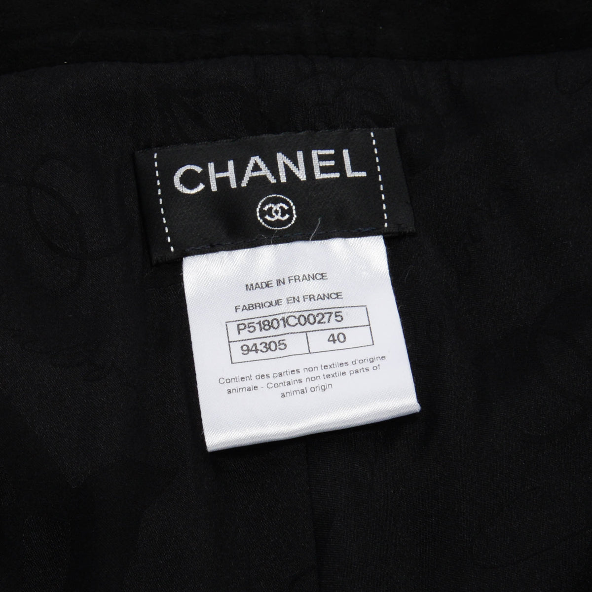 Chanel Black Suede Applique Flower Pants FR 40