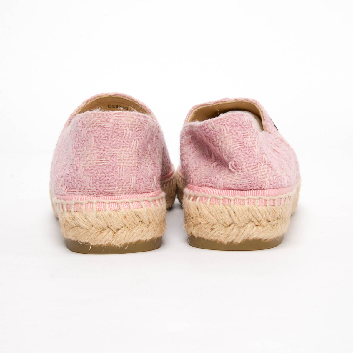 Chanel Pink & Black Tweed CC Espadrilles 38
