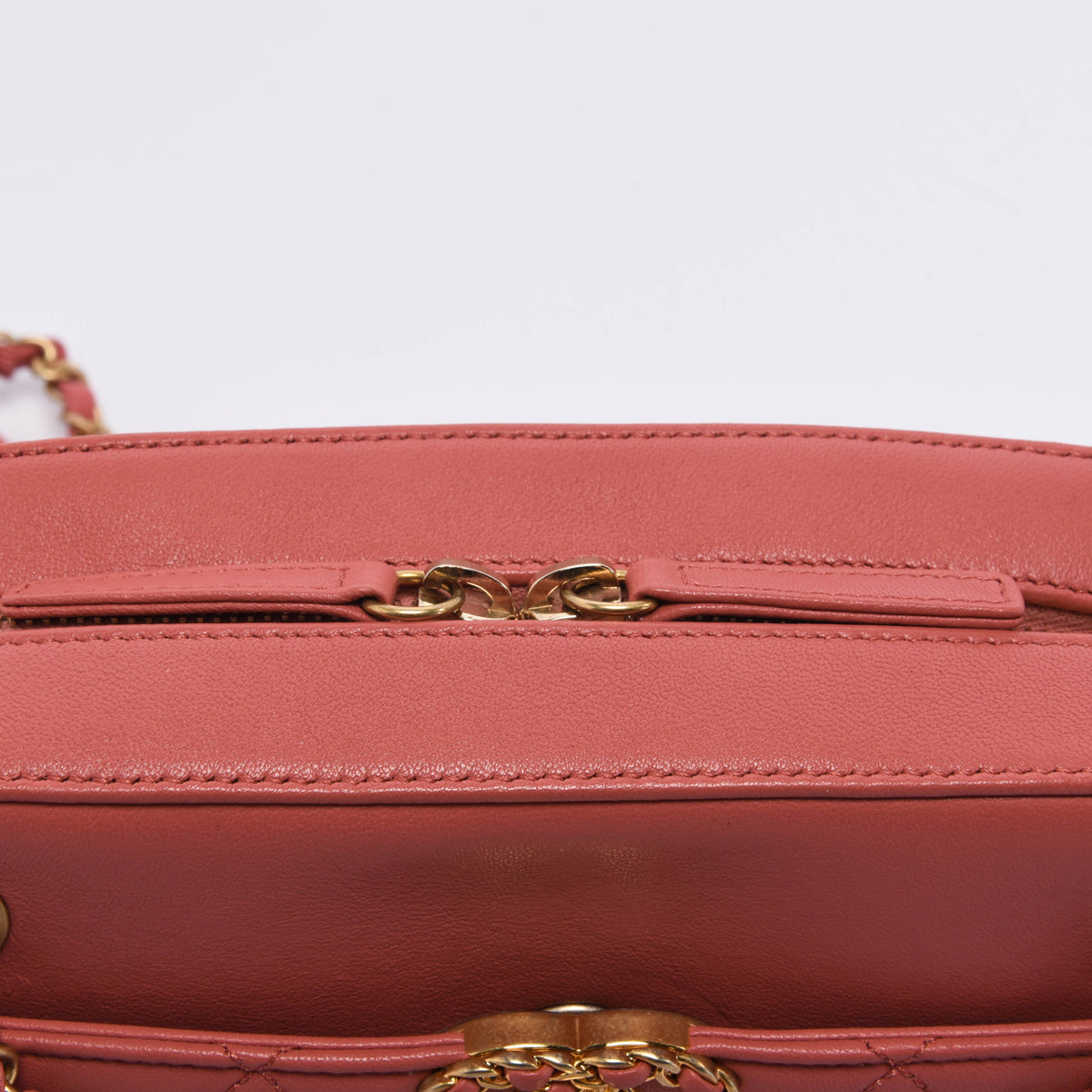 Chanel Dusty Pink Quilted Lambskin Chain Infinity Camera Case