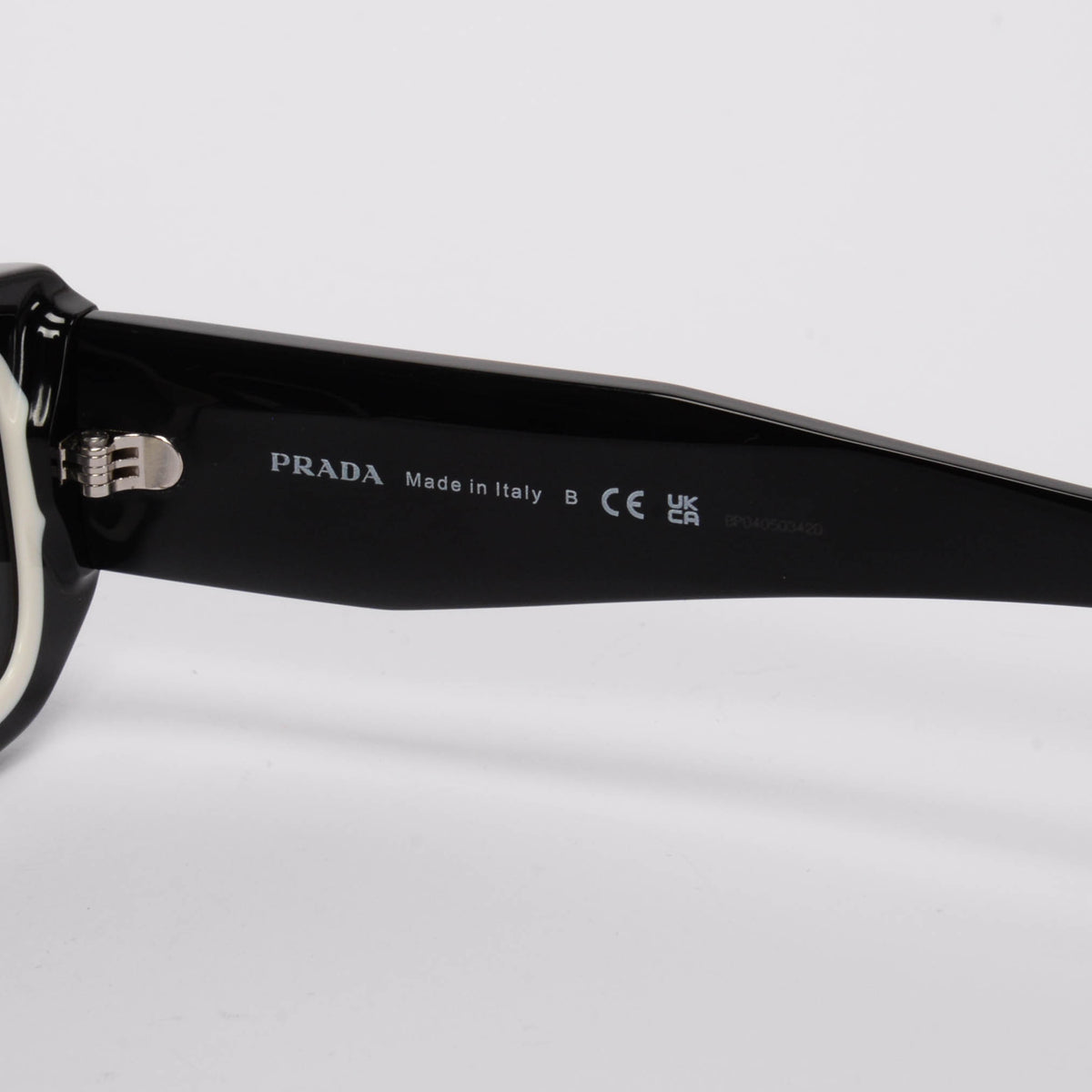 Prada Black Acetate Rectangle Symbole Sunglasses