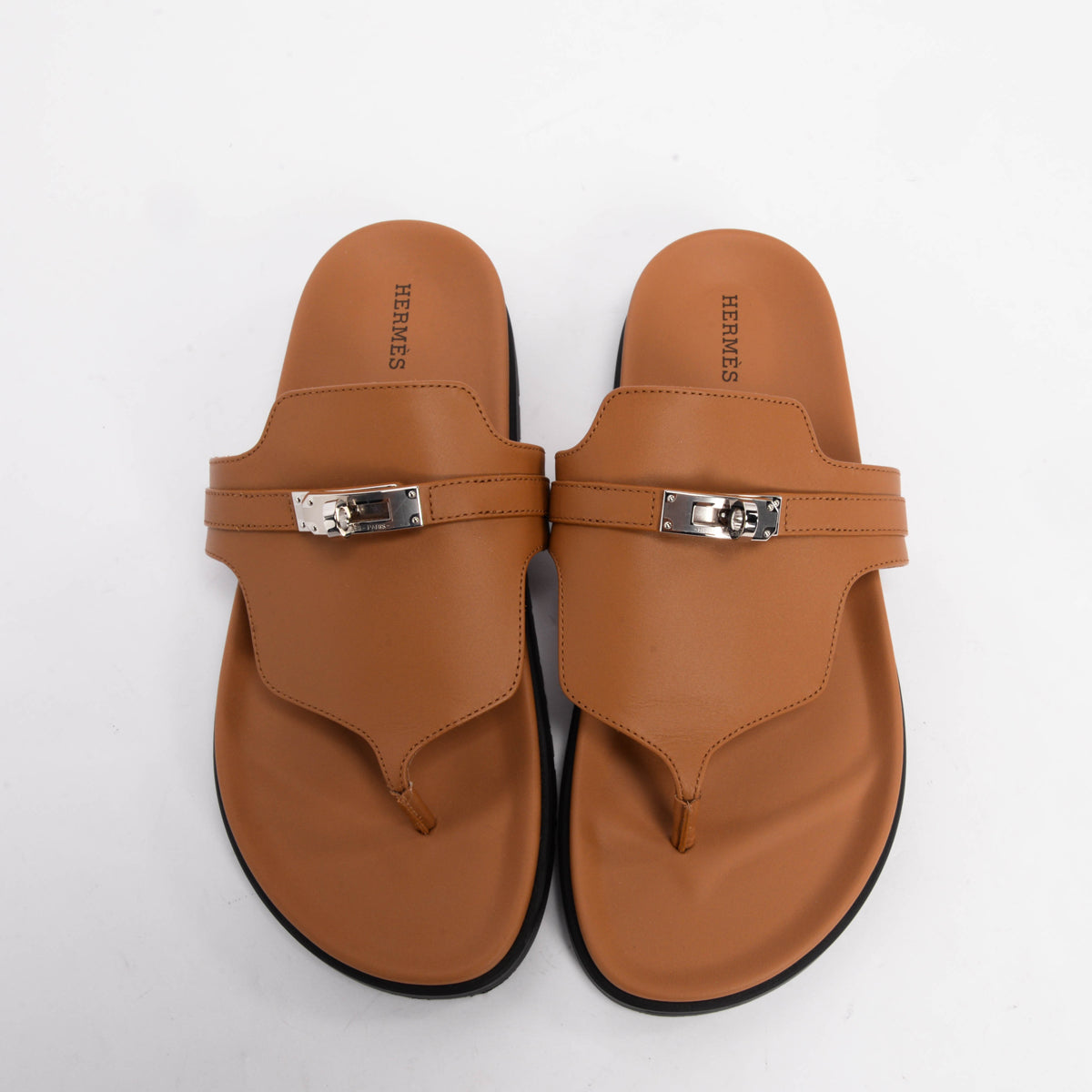 Hermes Naturel Calfskin Empire Sandals 40