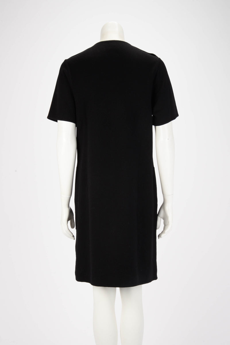 Hermes Black Knit Clou De Selle Button Shoulder Dress FR 40