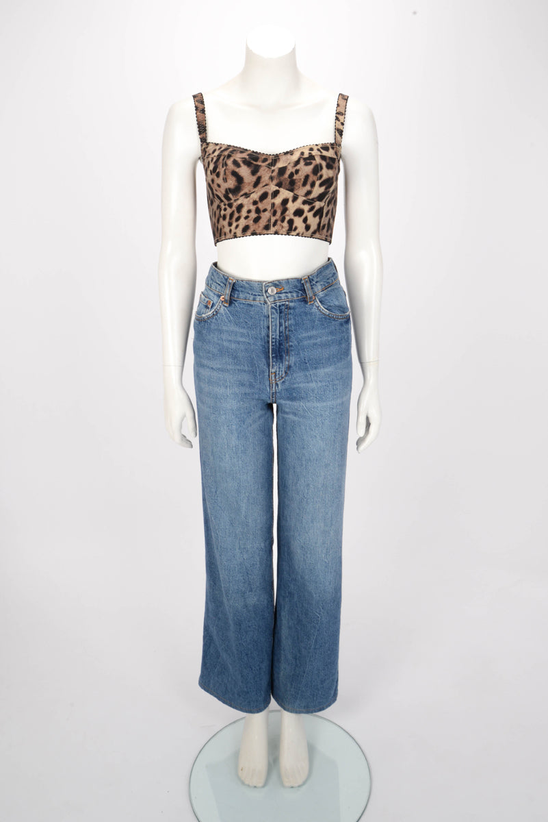 Dolce & Gabbana x Skims Leopard Jersey Bralette Top M