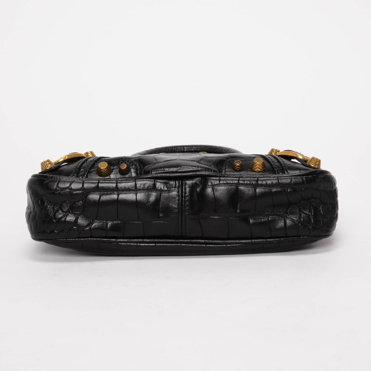 Balenciaga Black Moc Croc Small Neo Cagole Tote