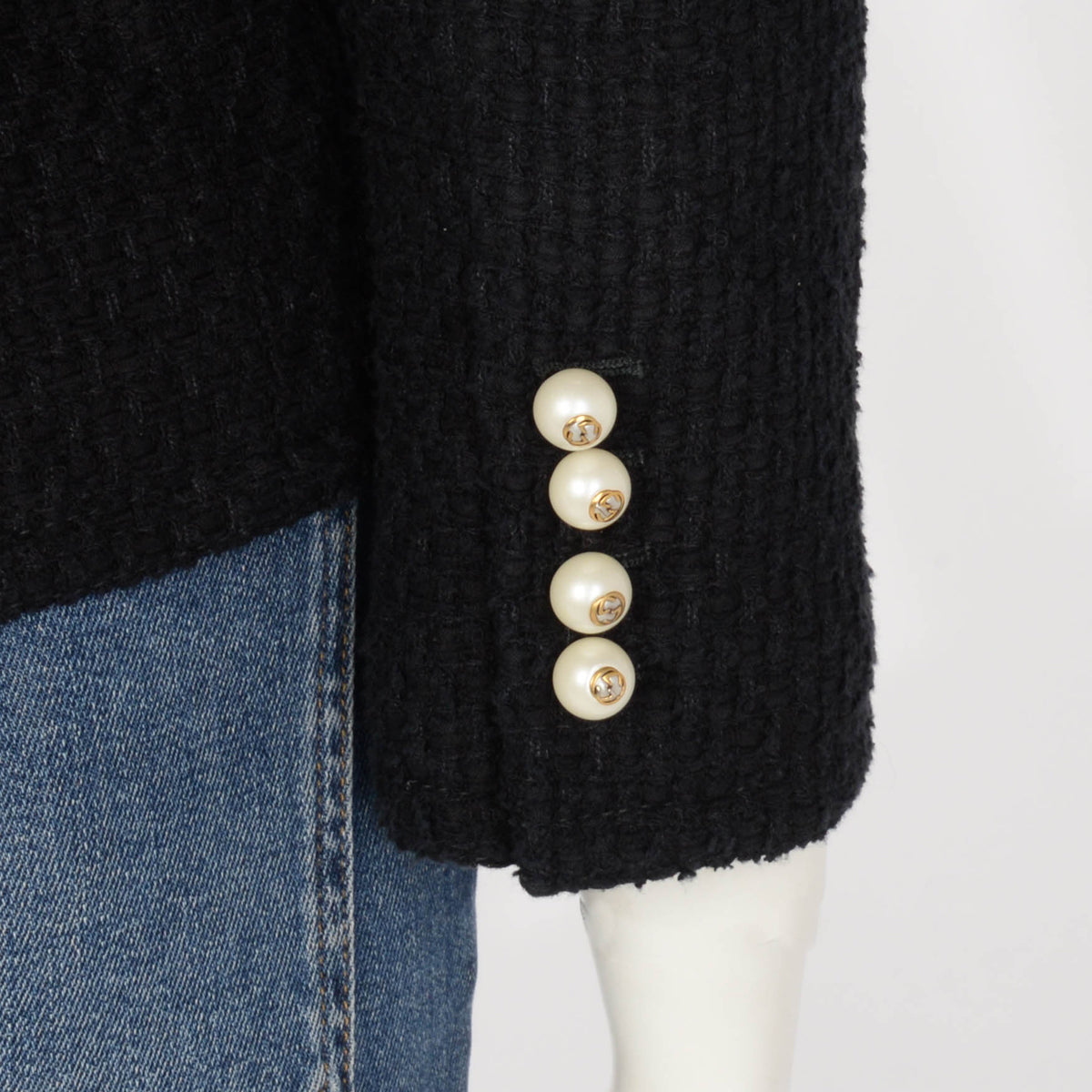 Gucci Black Tweed Bow Detail Jacket IT 38