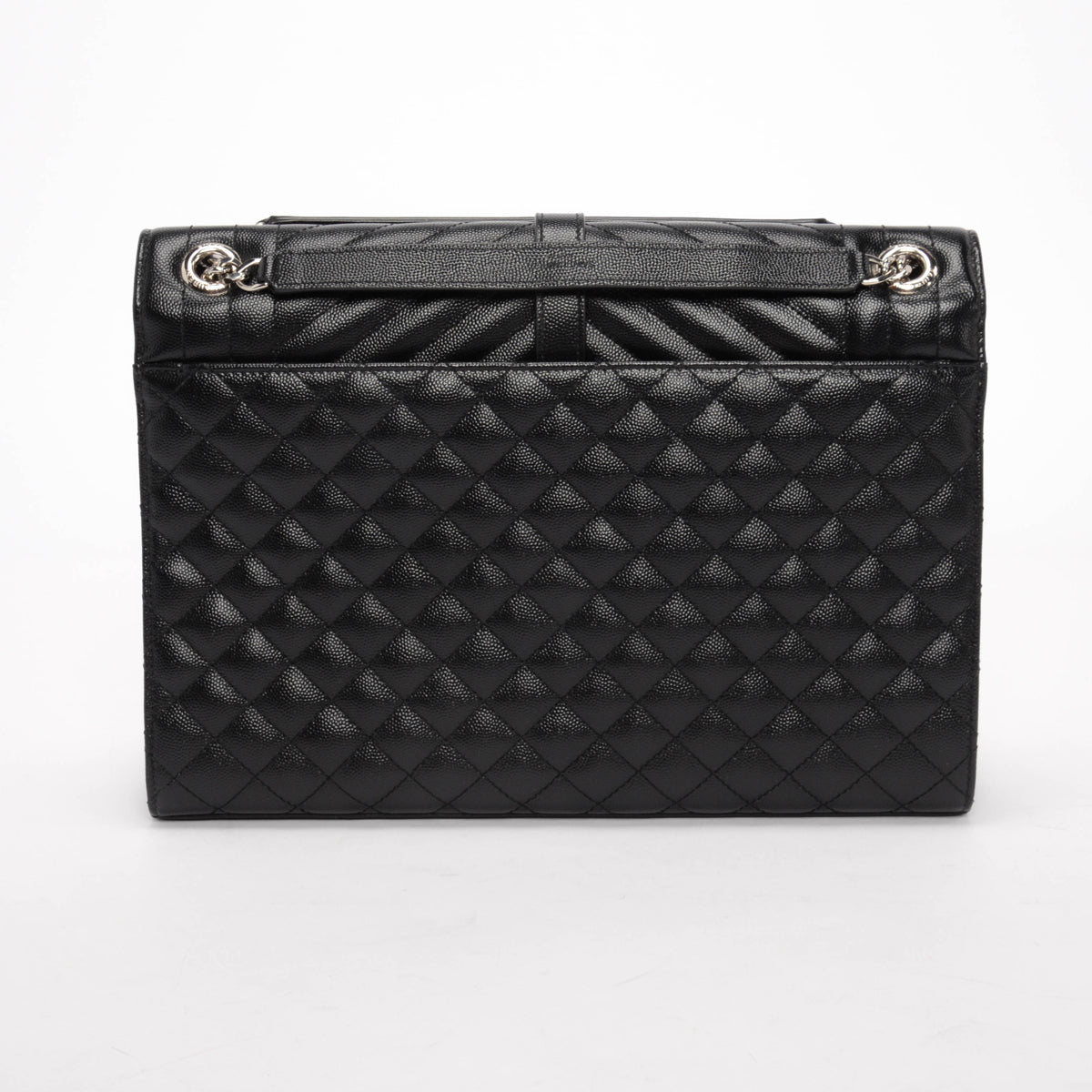 Saint Laurent Black Mix Matelasse Large Monogram Envelope Bag