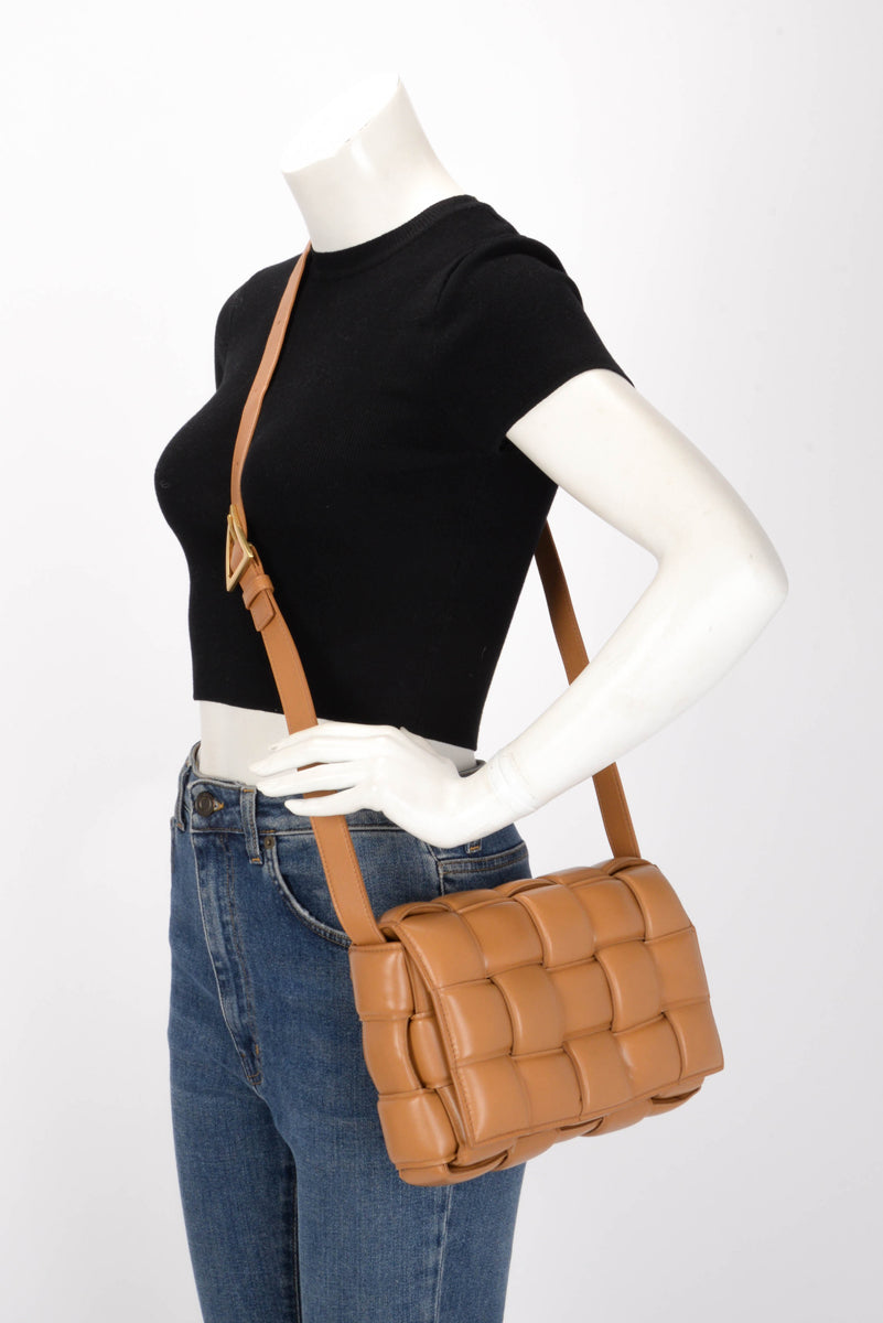 Bottega Veneta Caramel Intrecciato Lambskin Padded Cassette Bag