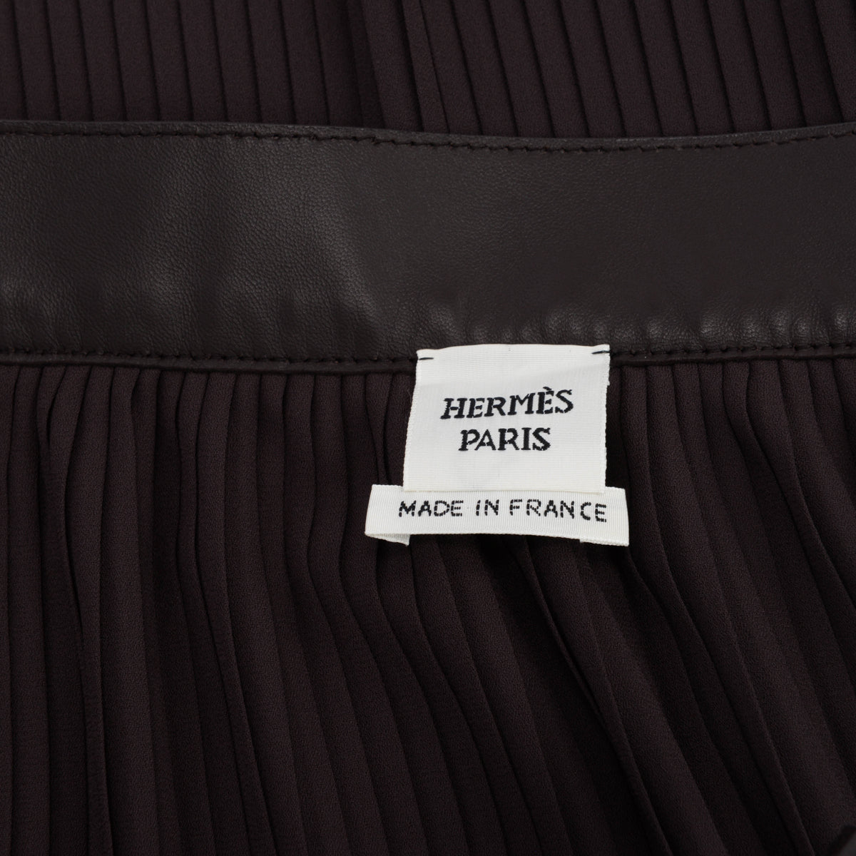 Hermes Brown Georgette Mid-Length Pleated Skirt FR 40