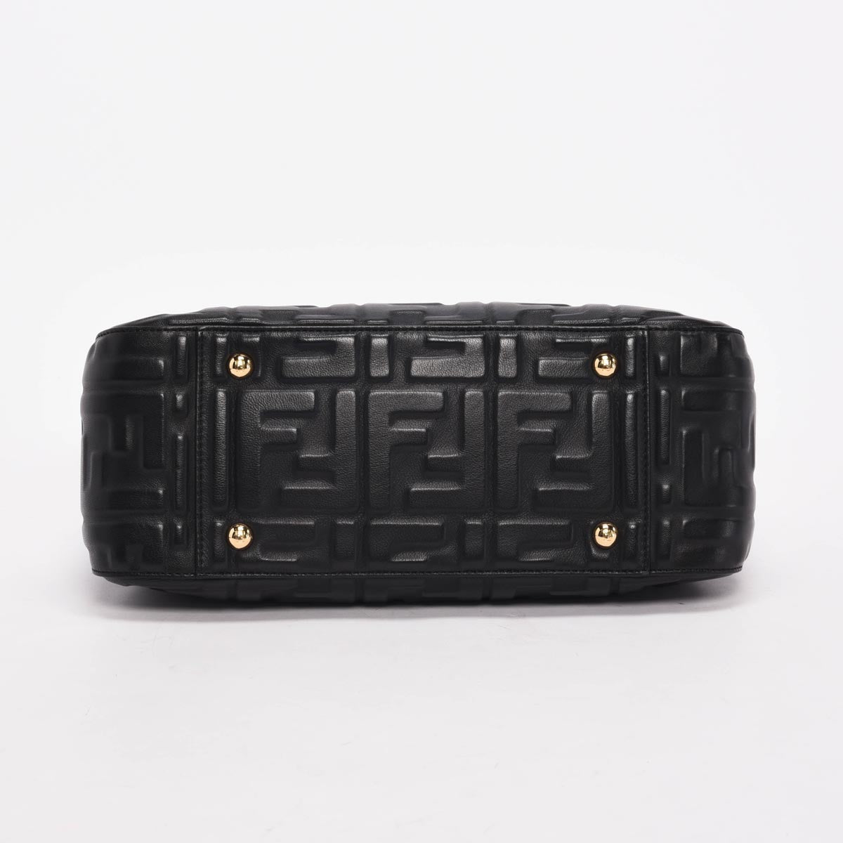 Fendi Black Nappa FF 1974 Embossed Small Tote