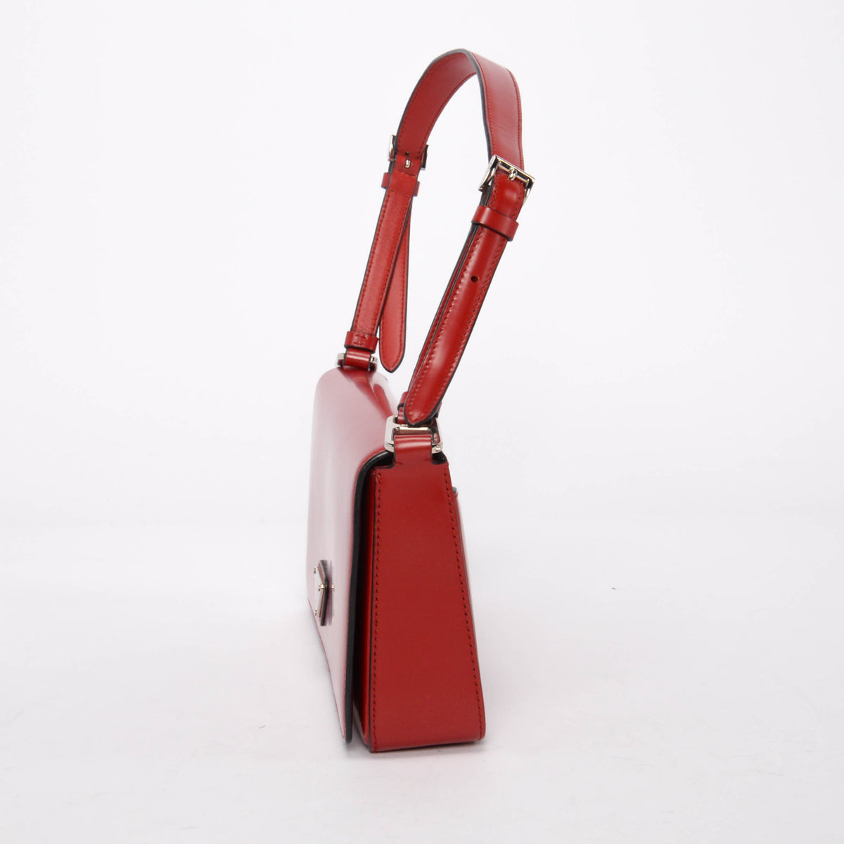 Prada Scarlet Red Brushed Leather Femme Bag