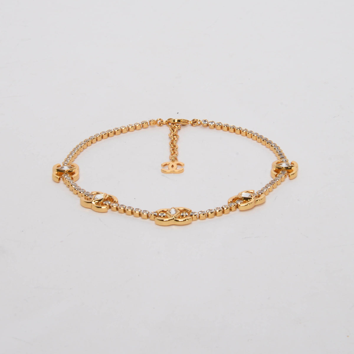 Chanel Gold Crystal CC Marquise Choker