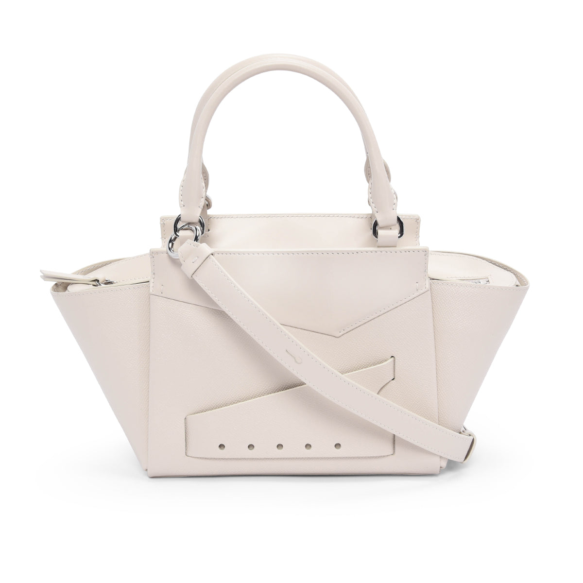 Margiela Greige Grained Calfskin Snatched Tote Bag