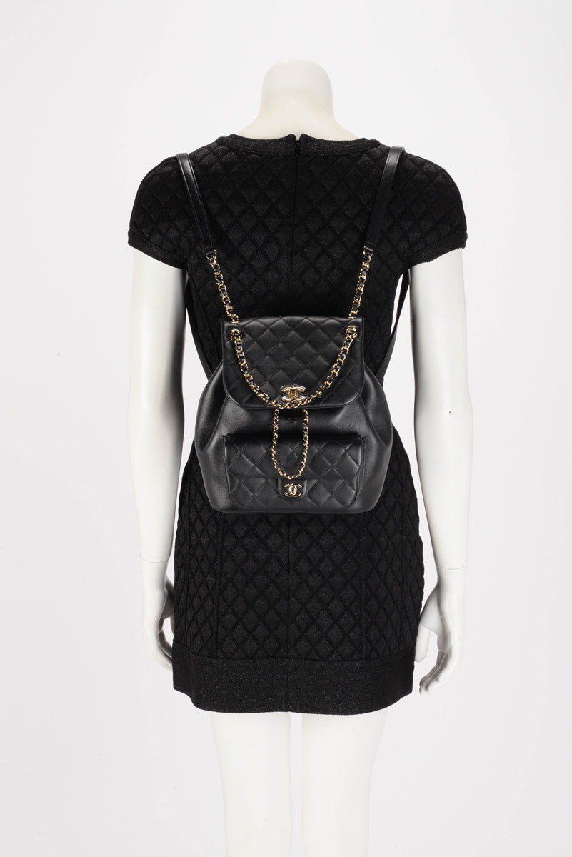 Chanel Black Quilted Calfskin Large Duma Backpack