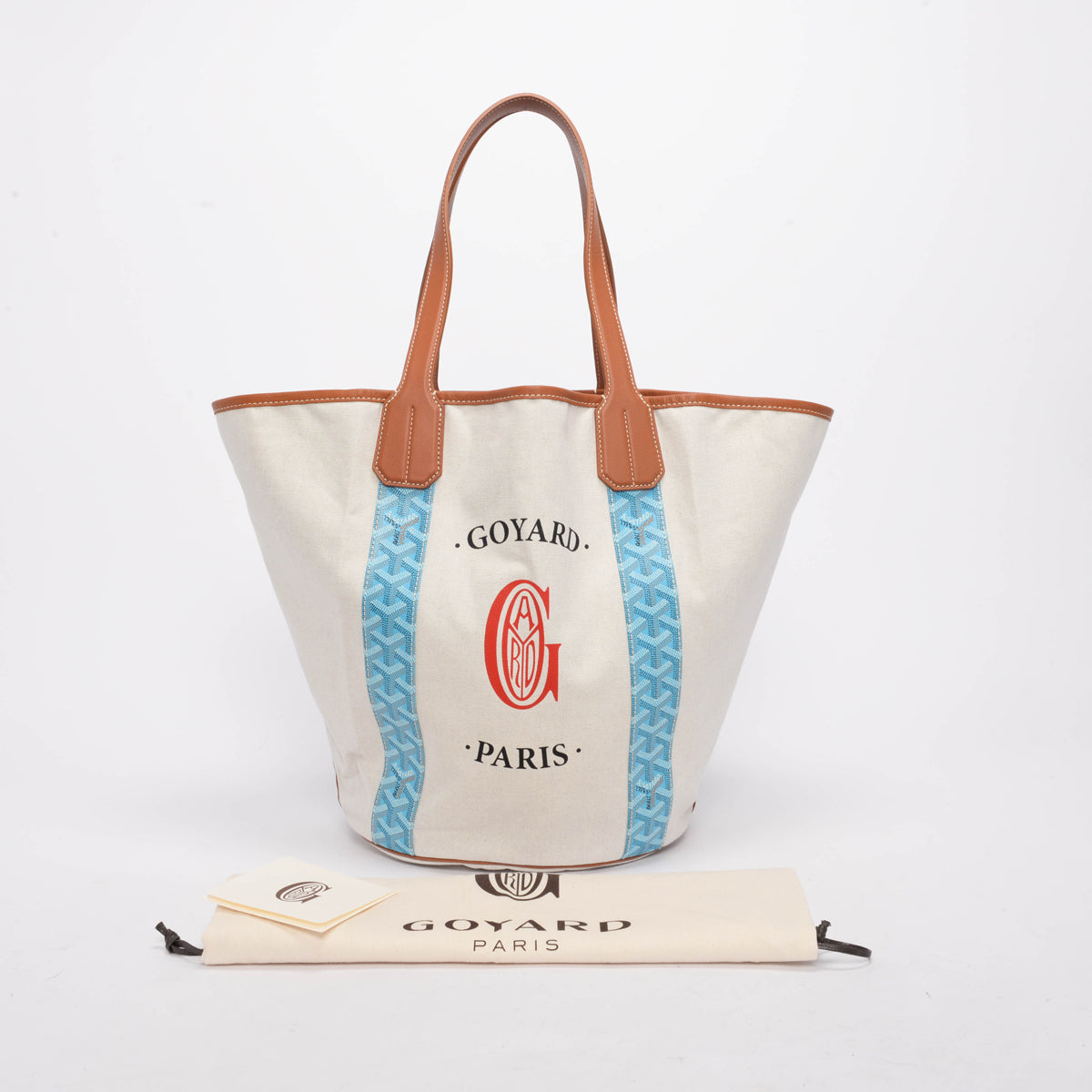 Goyard Turquoise Goyardine Reversible Belharra Tote