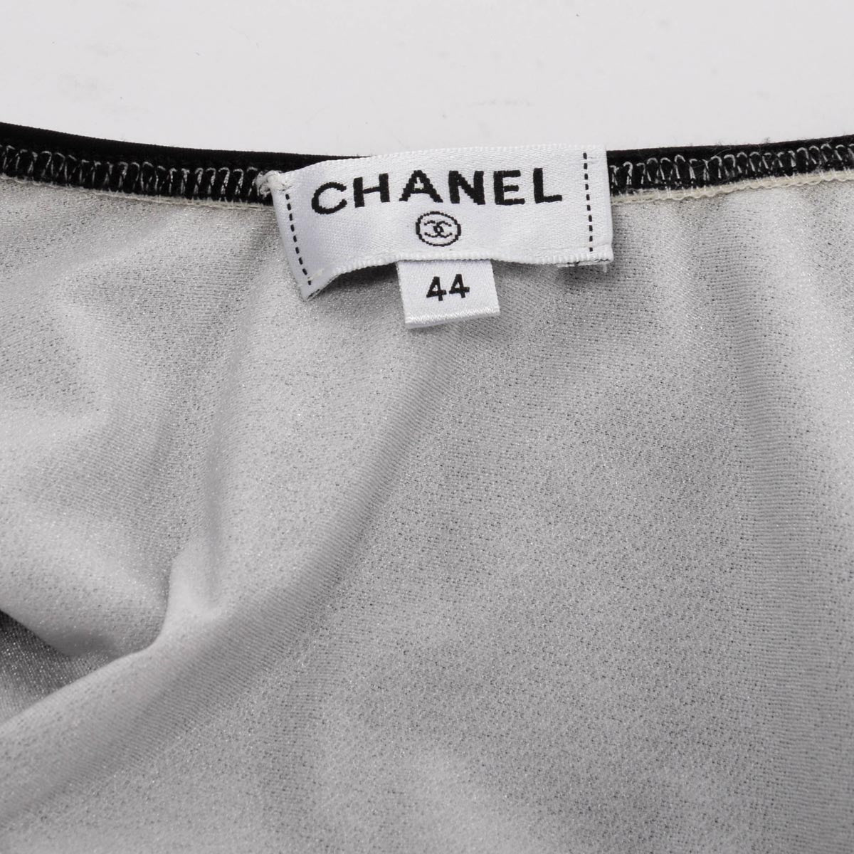 Chanel Black & White Split CC One Piece Swimsuit FR 44
