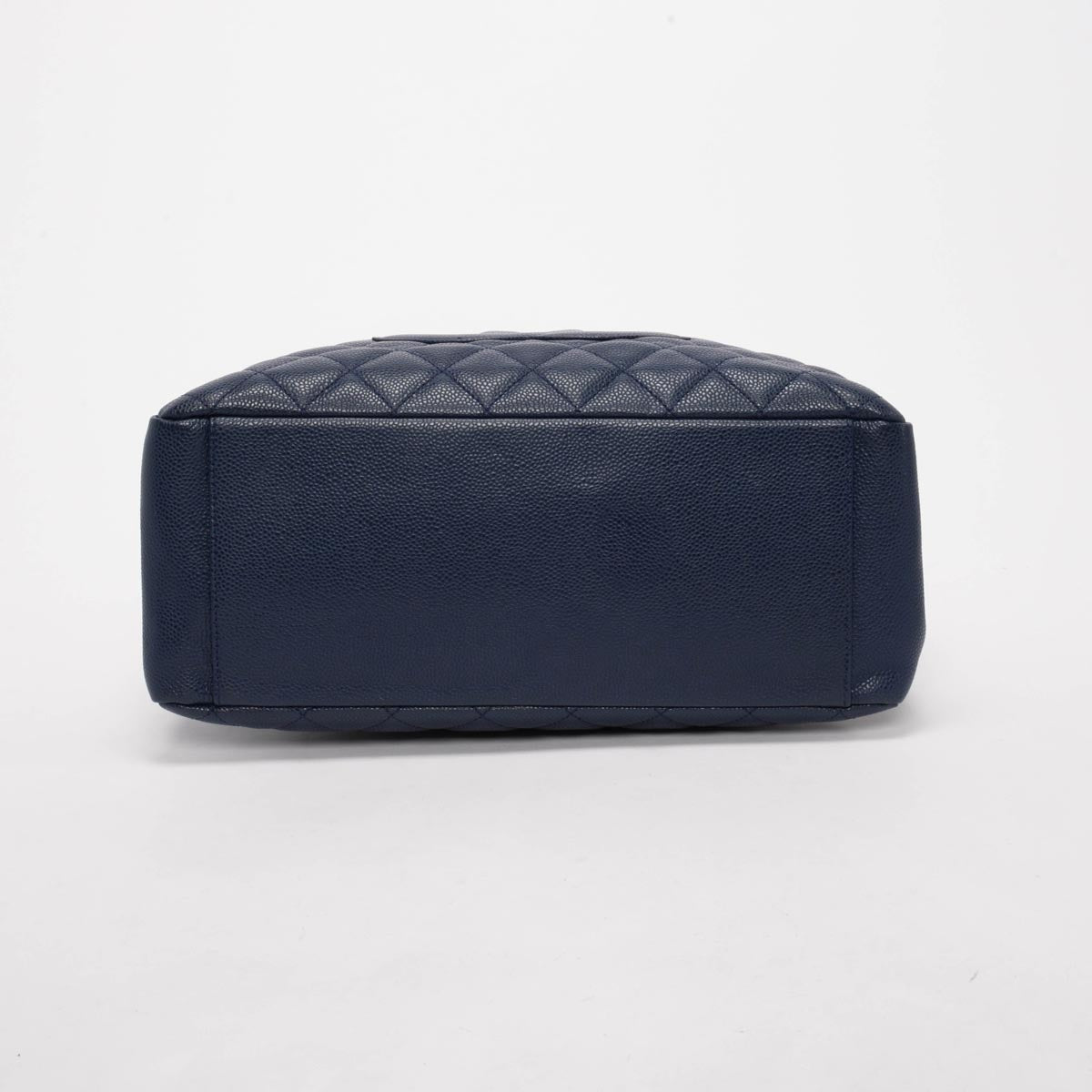 Chanel Navy Quilted Caviar Grand Shopping Tote