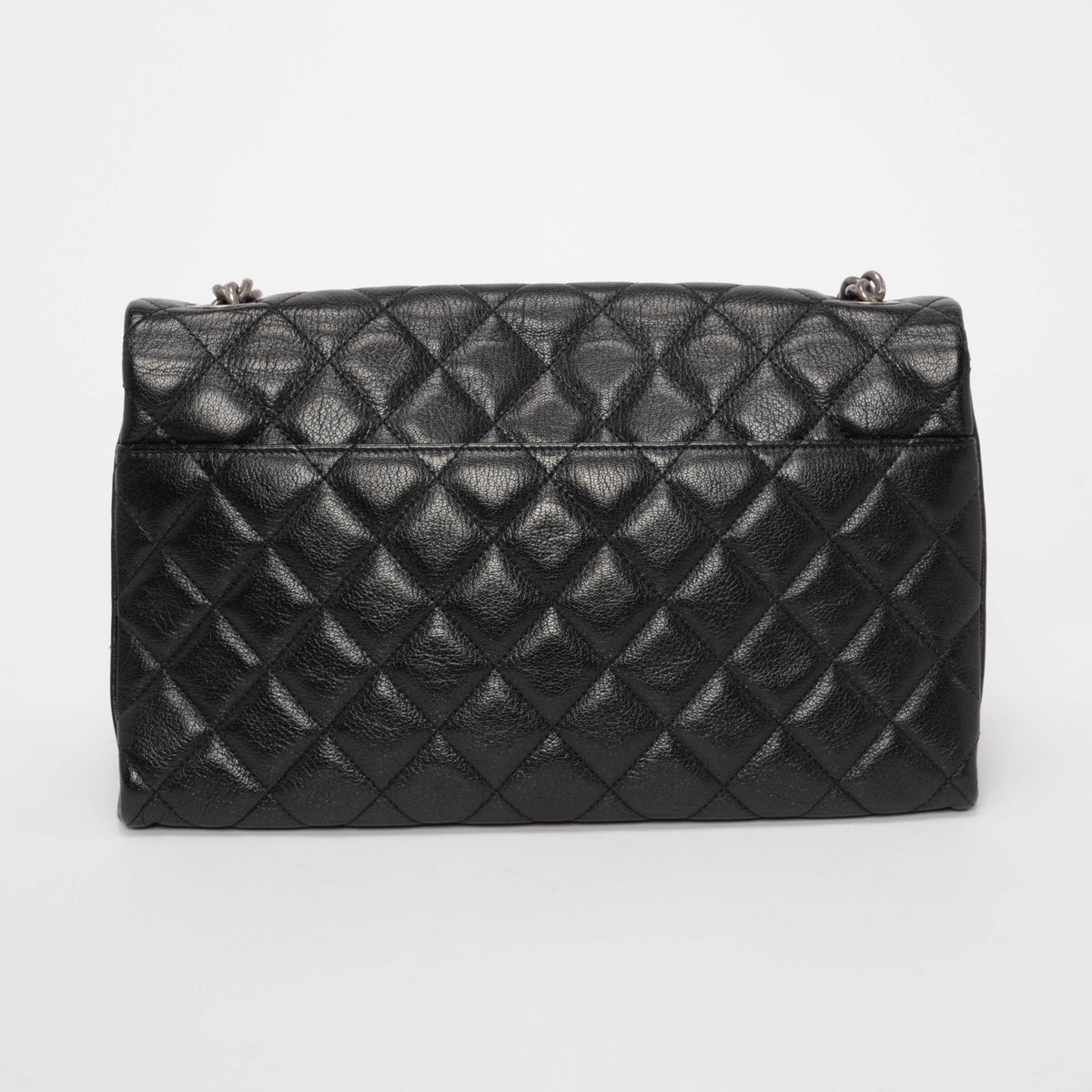 Chanel Black Quilted Goatskin Large City Rock Flap Bag