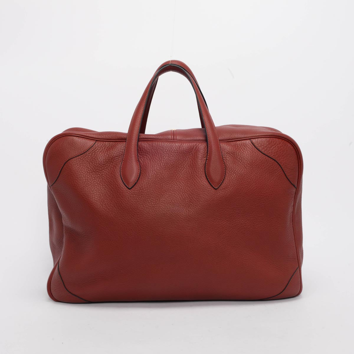 Hermes Rouge H Clemence Victoria Travel Bag 50