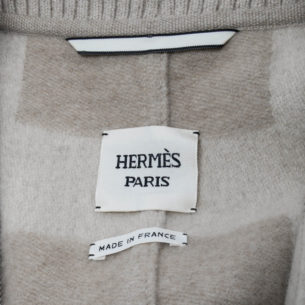 Hermes Beige Cashmere Sleeveless Zip Jacket FR 36